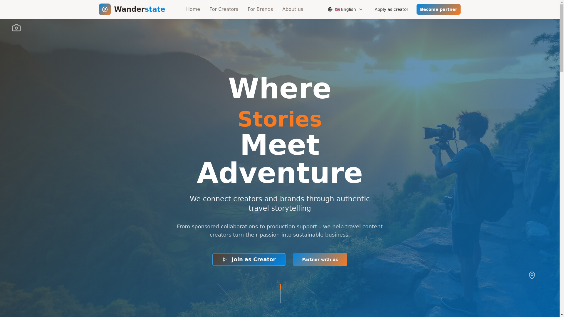 website screenshot of https://wanderstate.se/