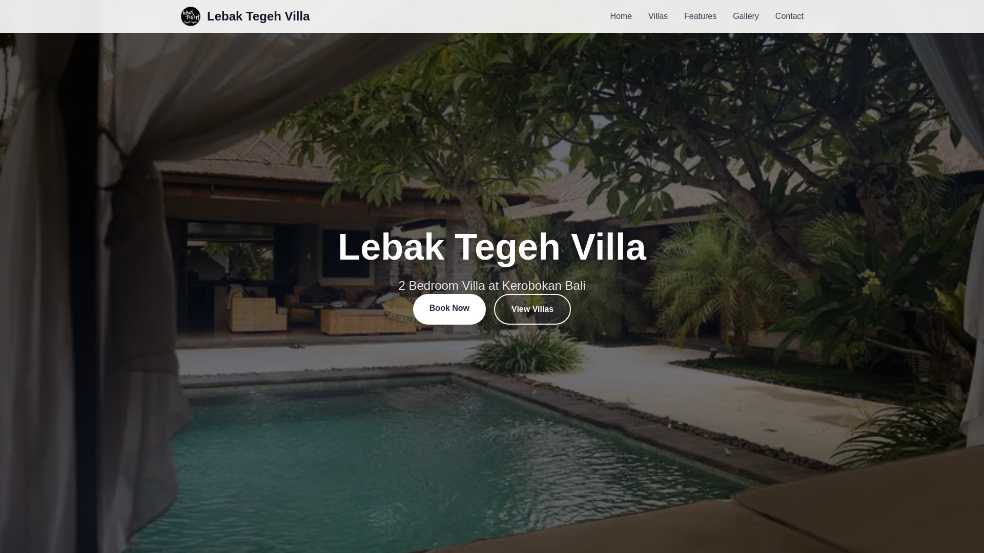 website screenshot of https://lebaktegehvilla.com/