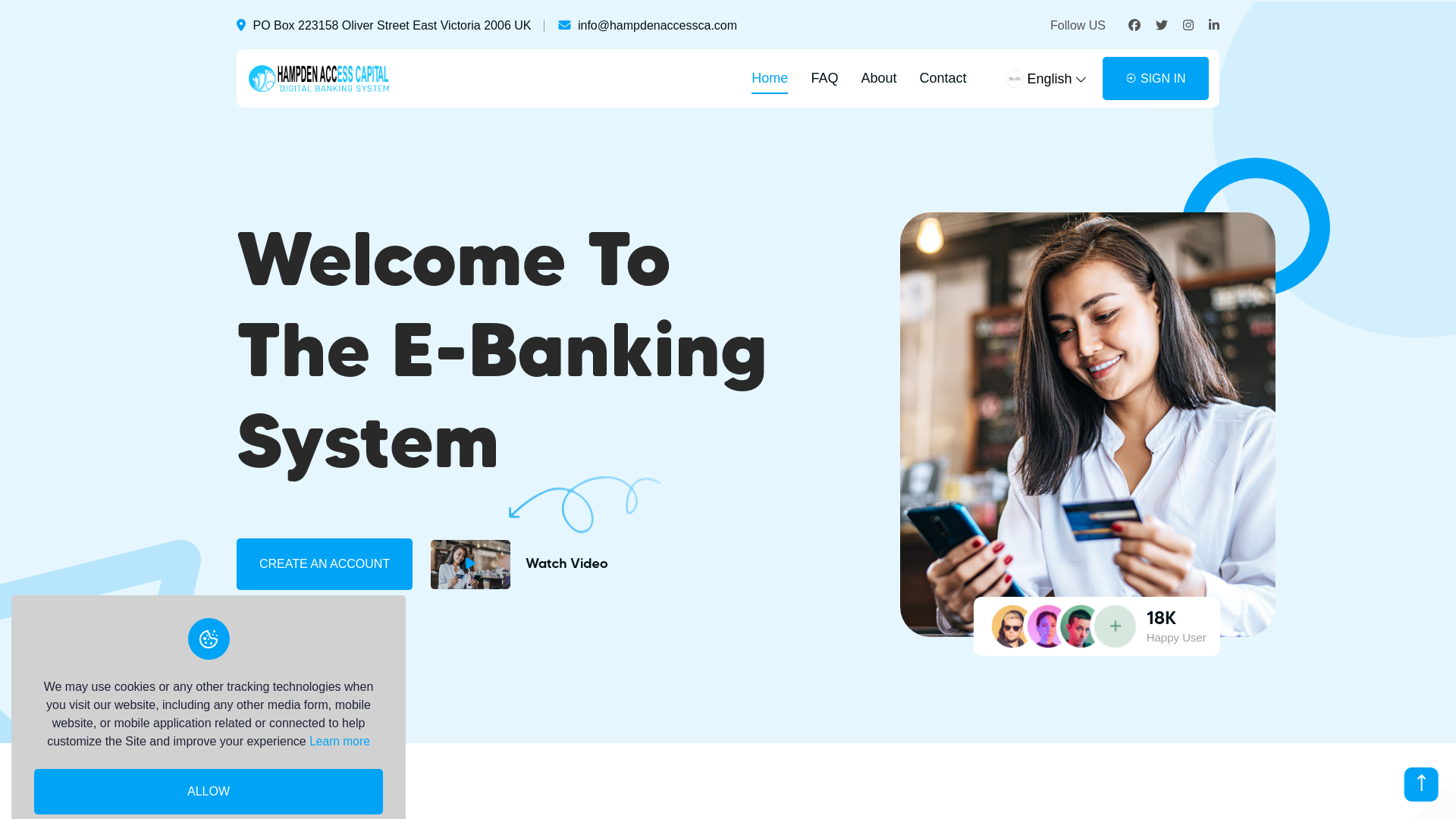 website screenshot of https://hampdenaccessca.com/