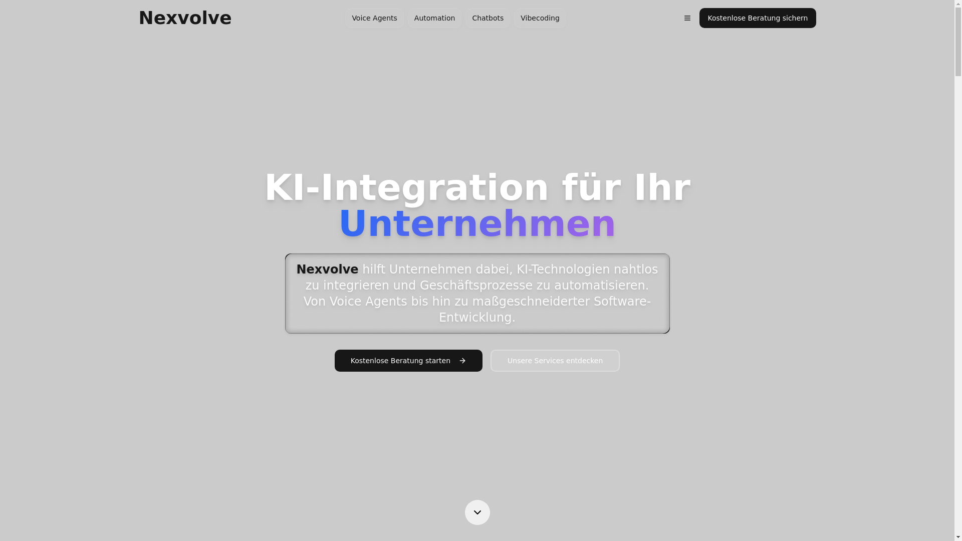 website screenshot of https://nexvolve.org/