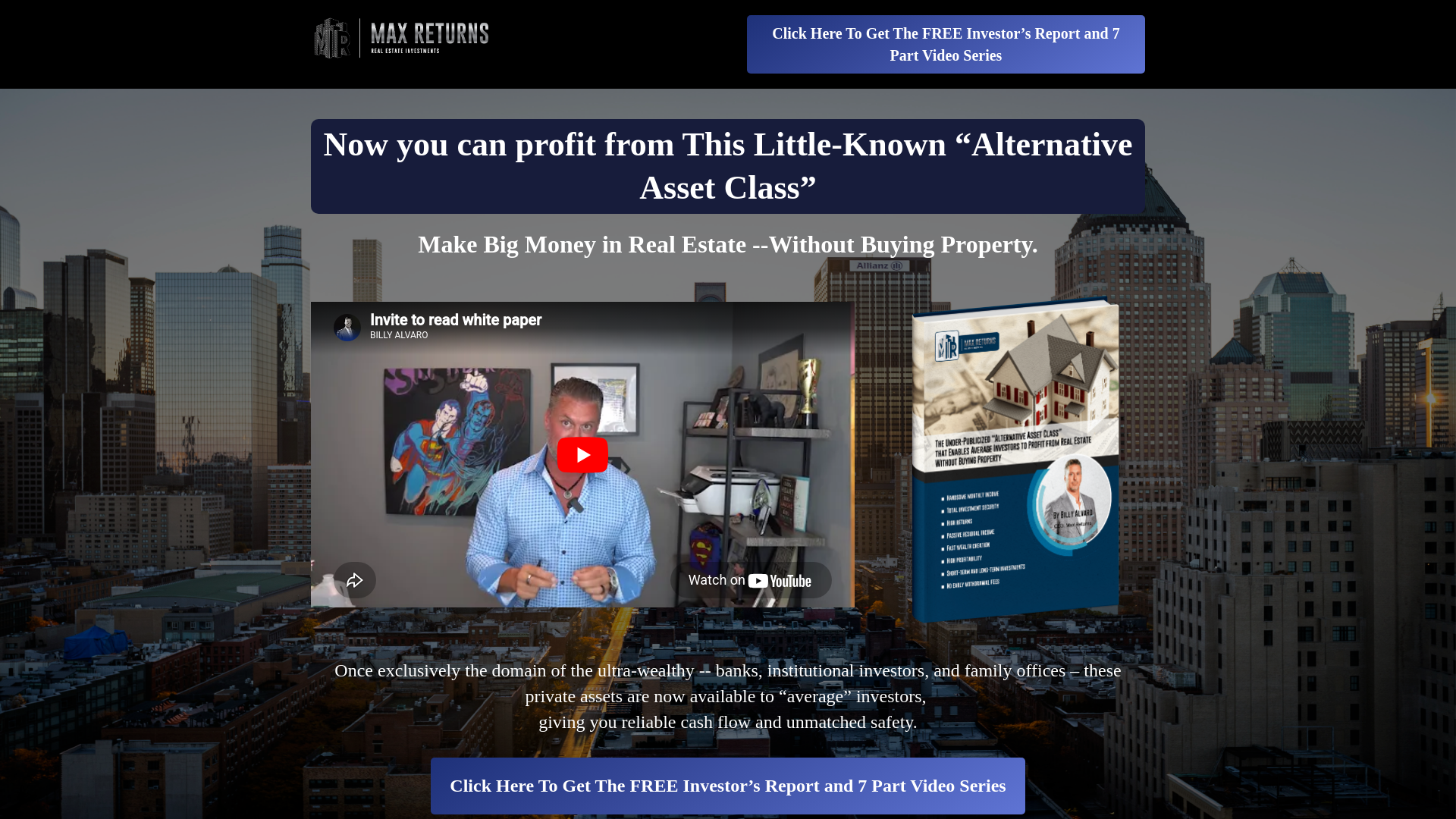 website screenshot of https://lowriskmaxreturns.com