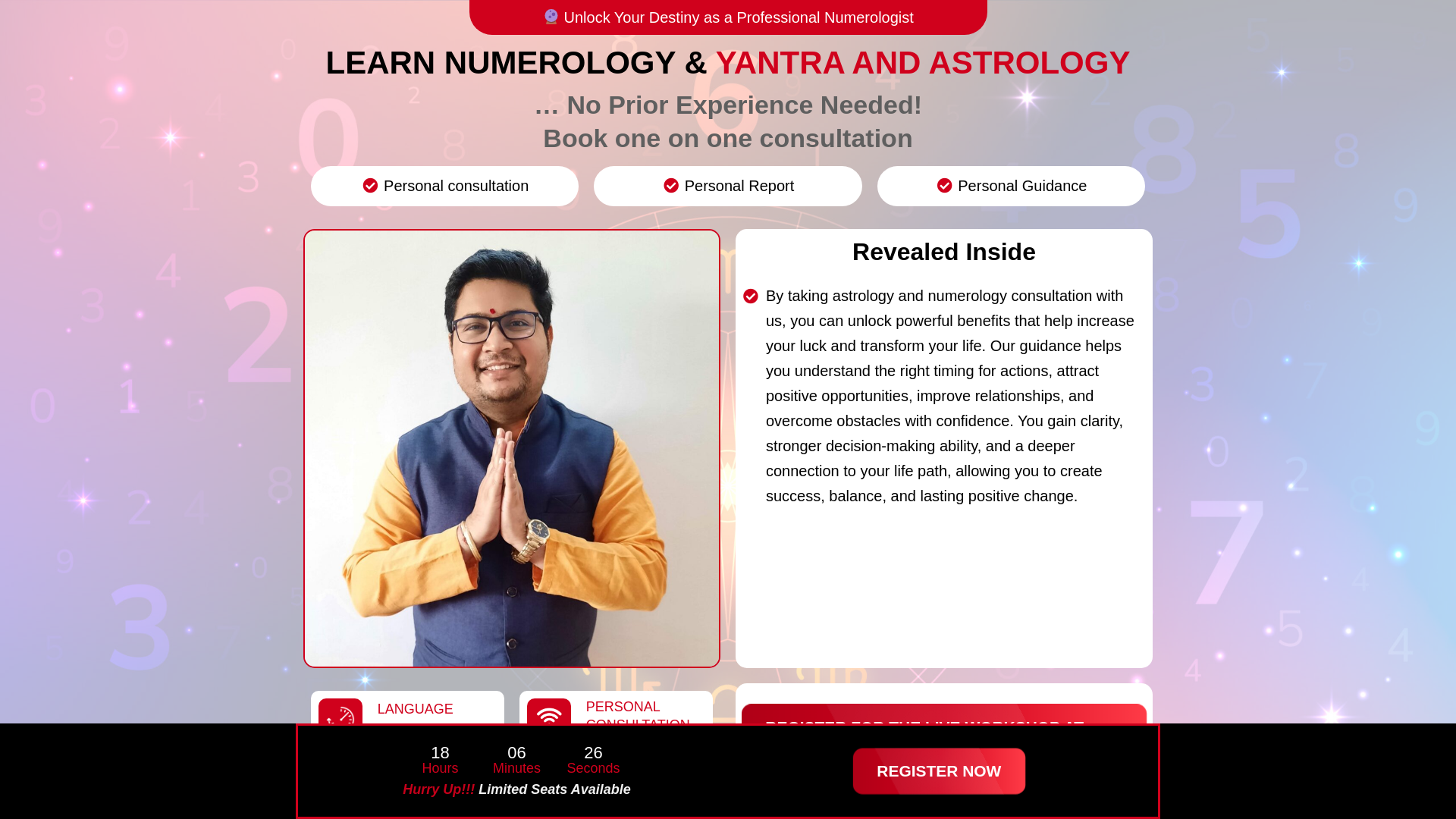 website screenshot of https://rsnumerologist.online
