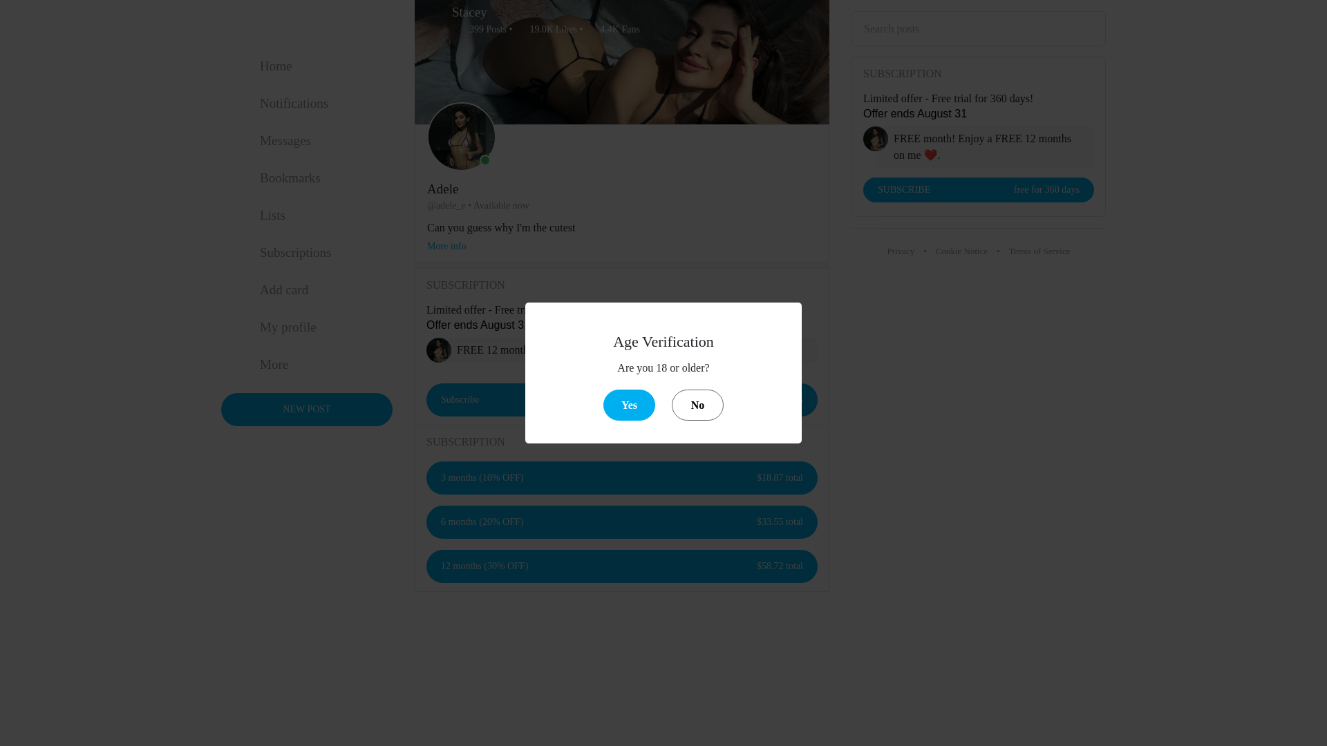 website screenshot of https://onlyfansadelle.com/