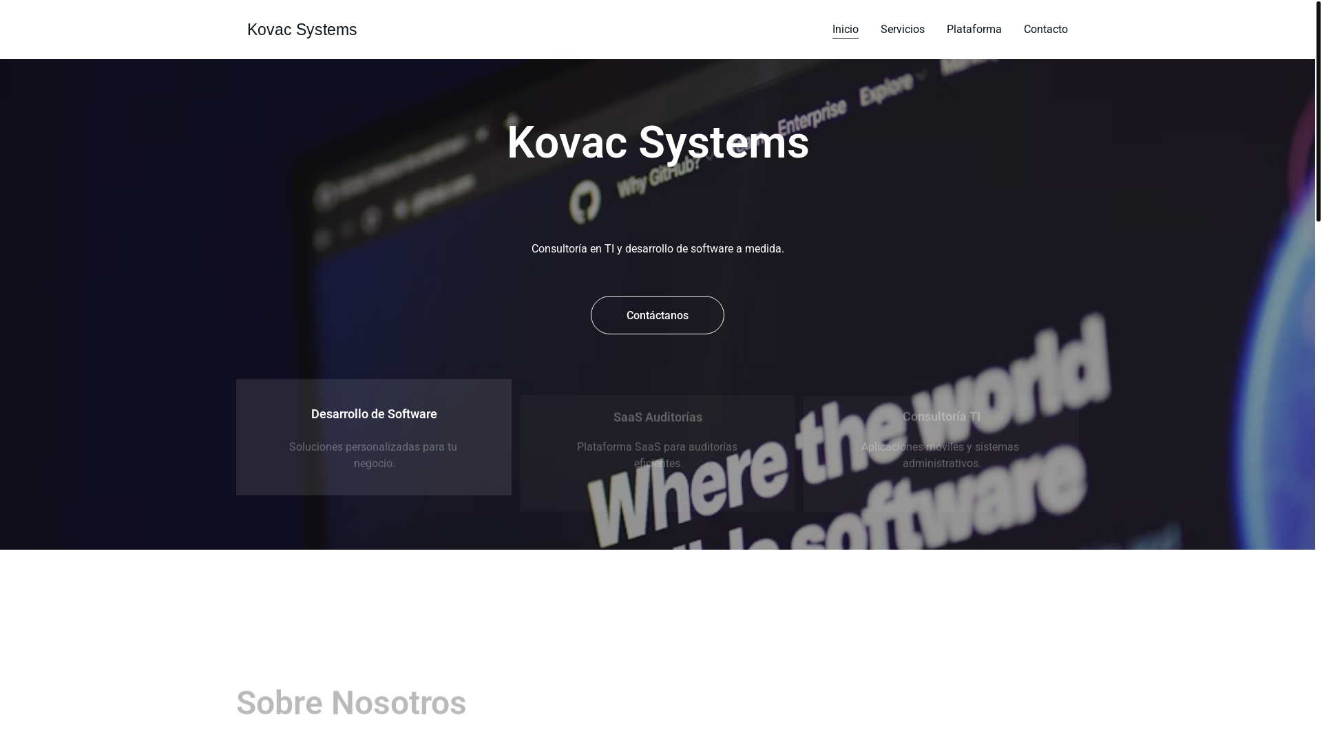 website screenshot of https://kovacsys.com/