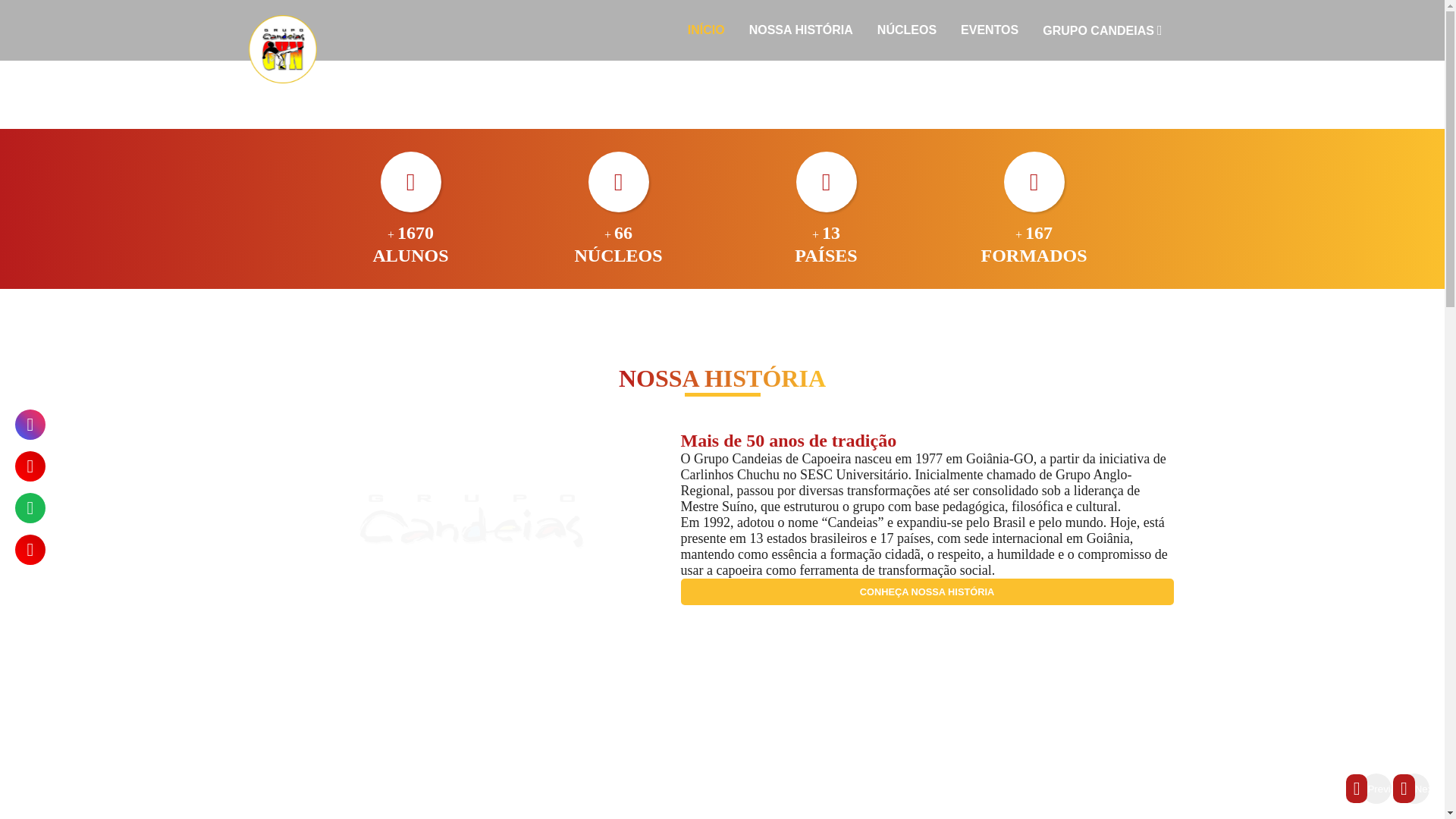 website screenshot of https://grupocandeias.com.br/