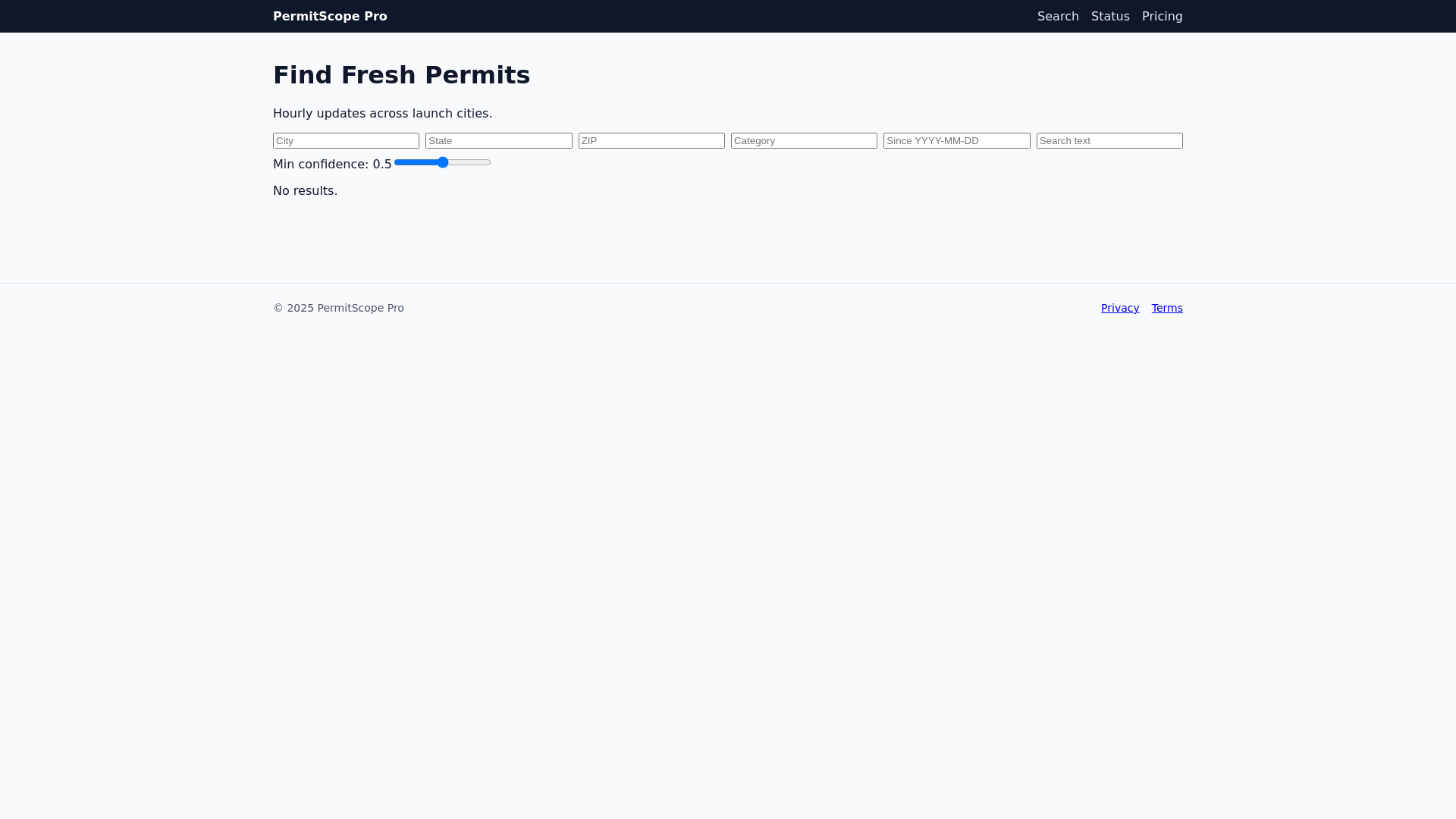 website screenshot of https://permitscopepro.com/