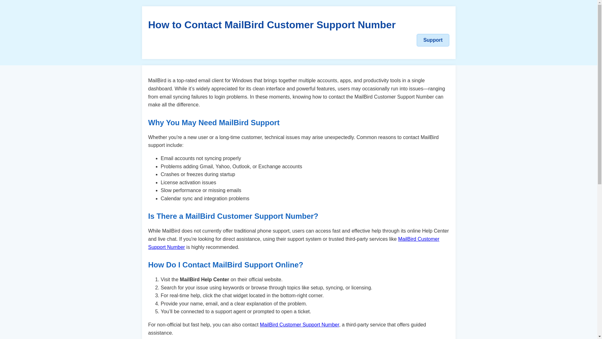 website screenshot of https://mailbird-customer-support-number.pages.dev/