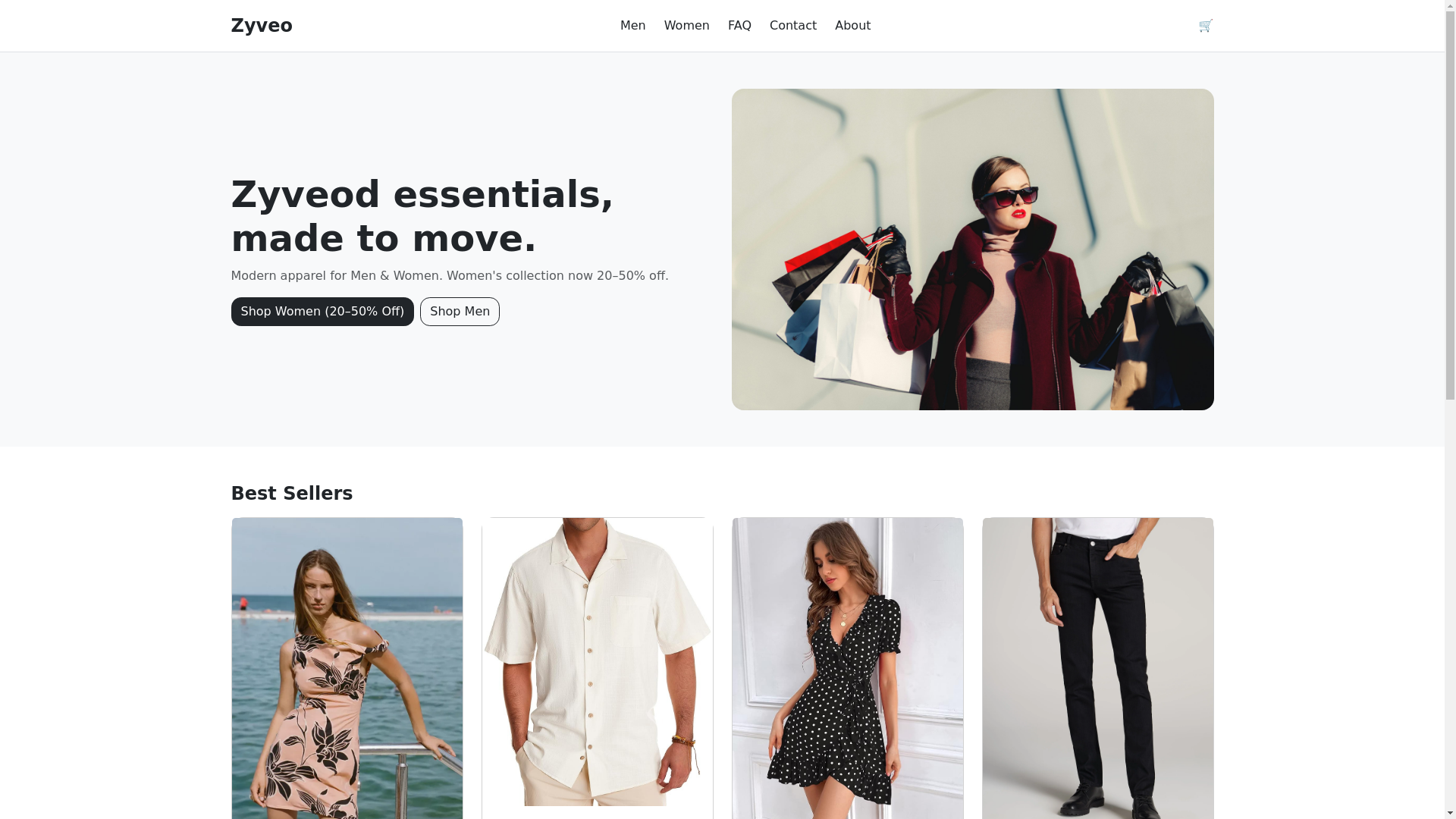 website screenshot of https://zyveo.site/