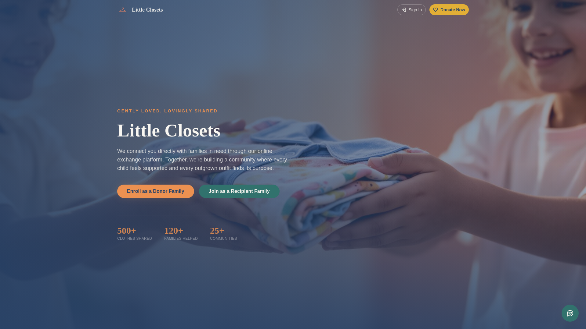website screenshot of https://littleclosets.ca/