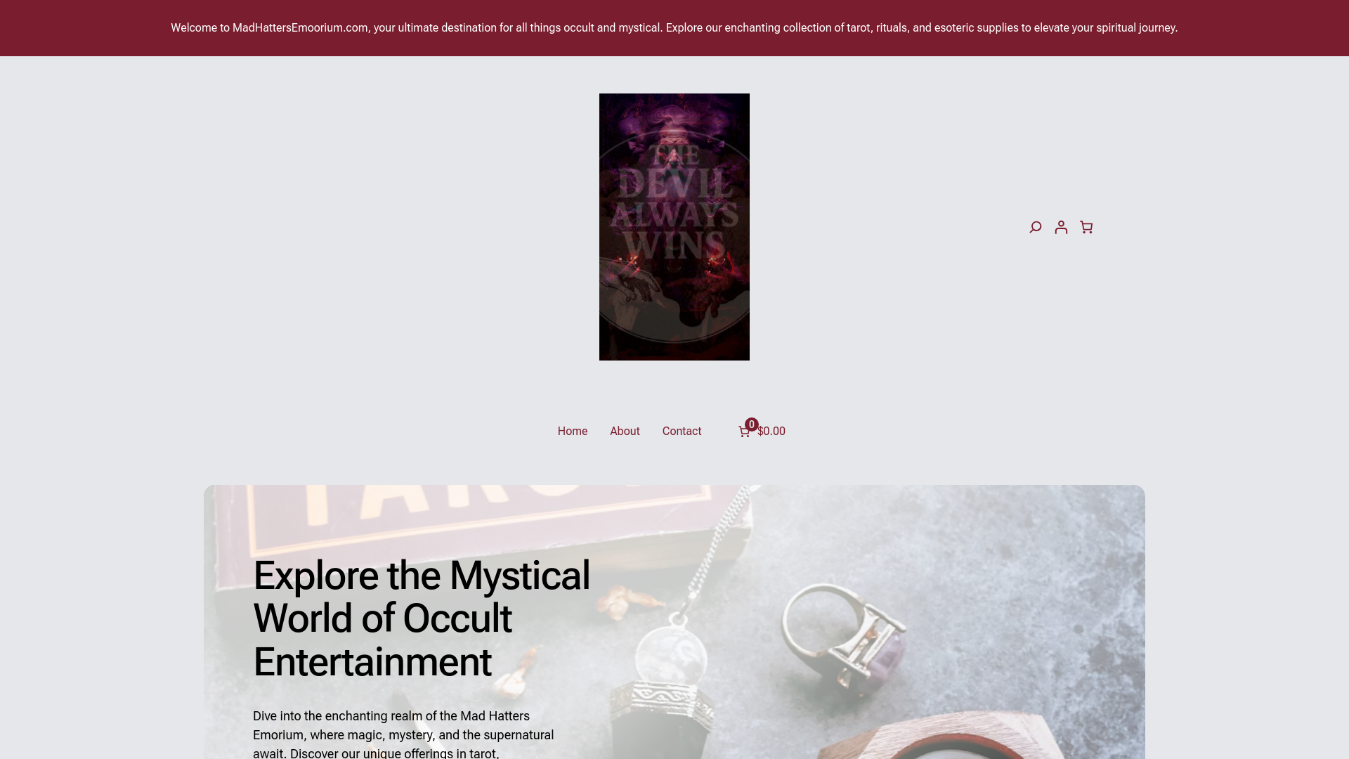 website screenshot of https://themadhattersemporiulm.com/