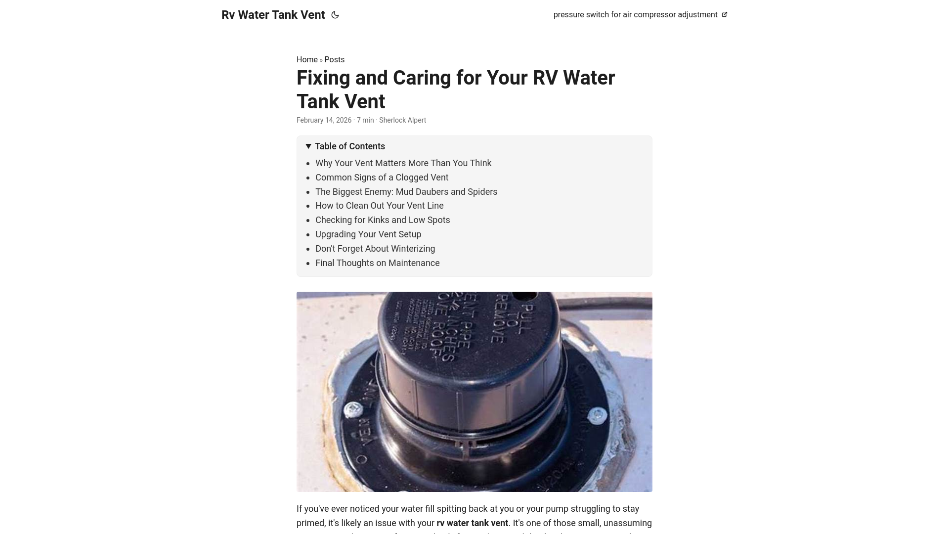 website screenshot of https://rv-water-tank-vent.pages.dev/