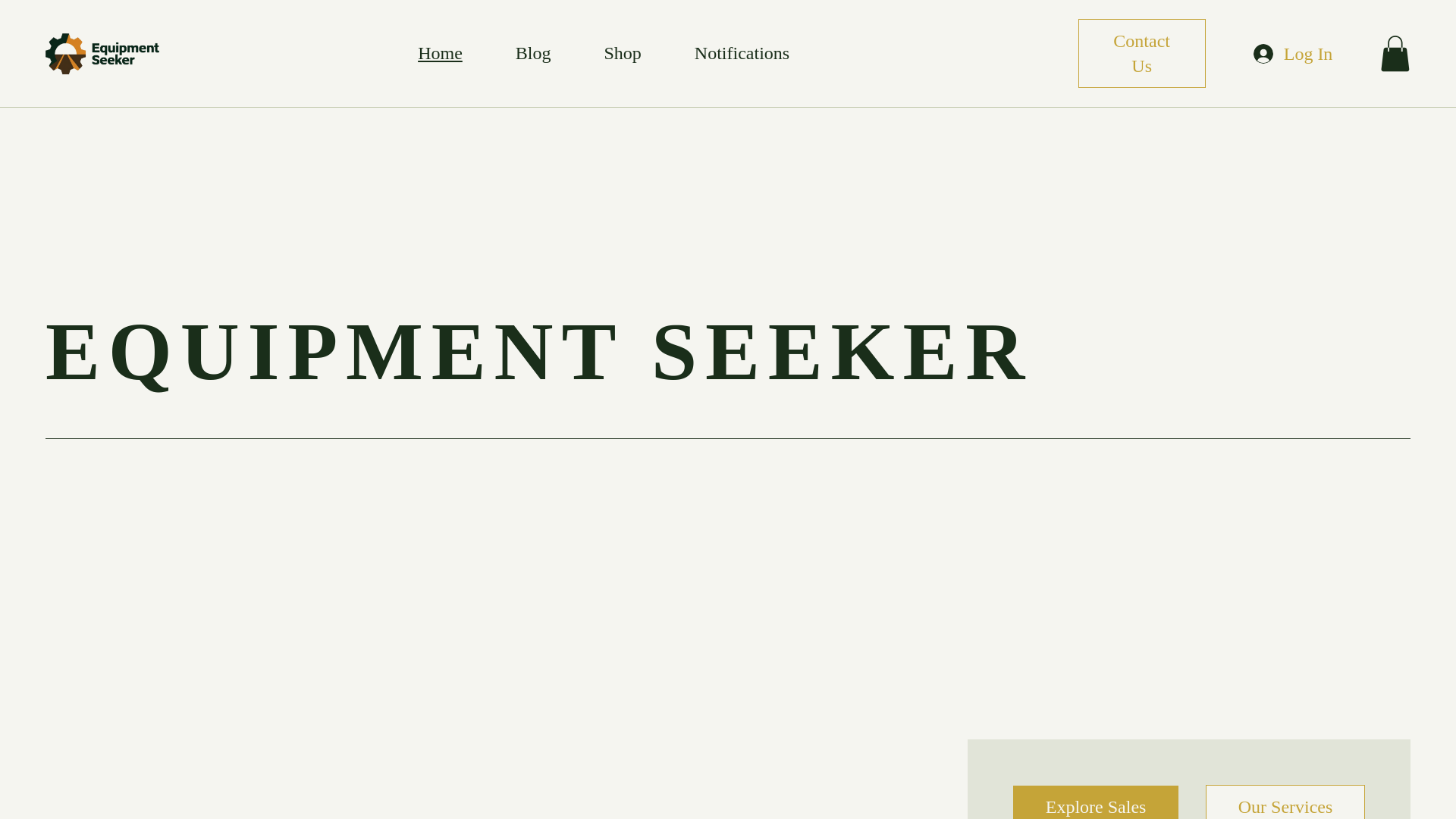 website screenshot of https://equipmentseeker.ca