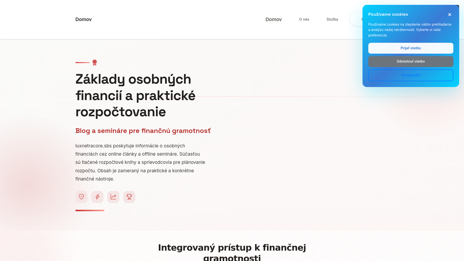 website screenshot of https://luxnetracore.sbs