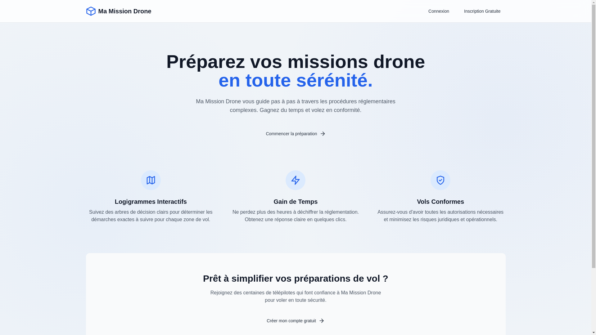 website screenshot of https://mamissiondrone.com/