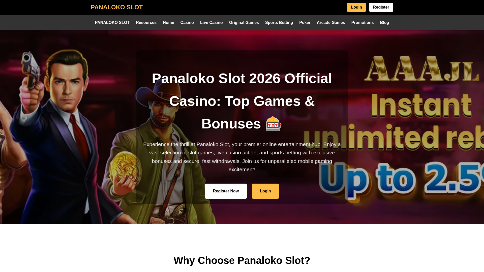 website screenshot of https://panalokoph8.com/