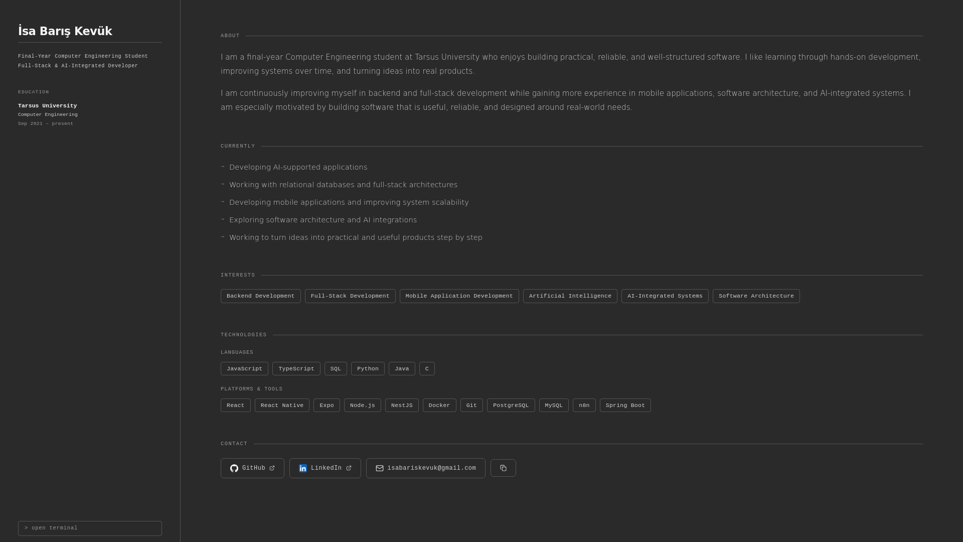 website screenshot of https://isabariskevuk.com/