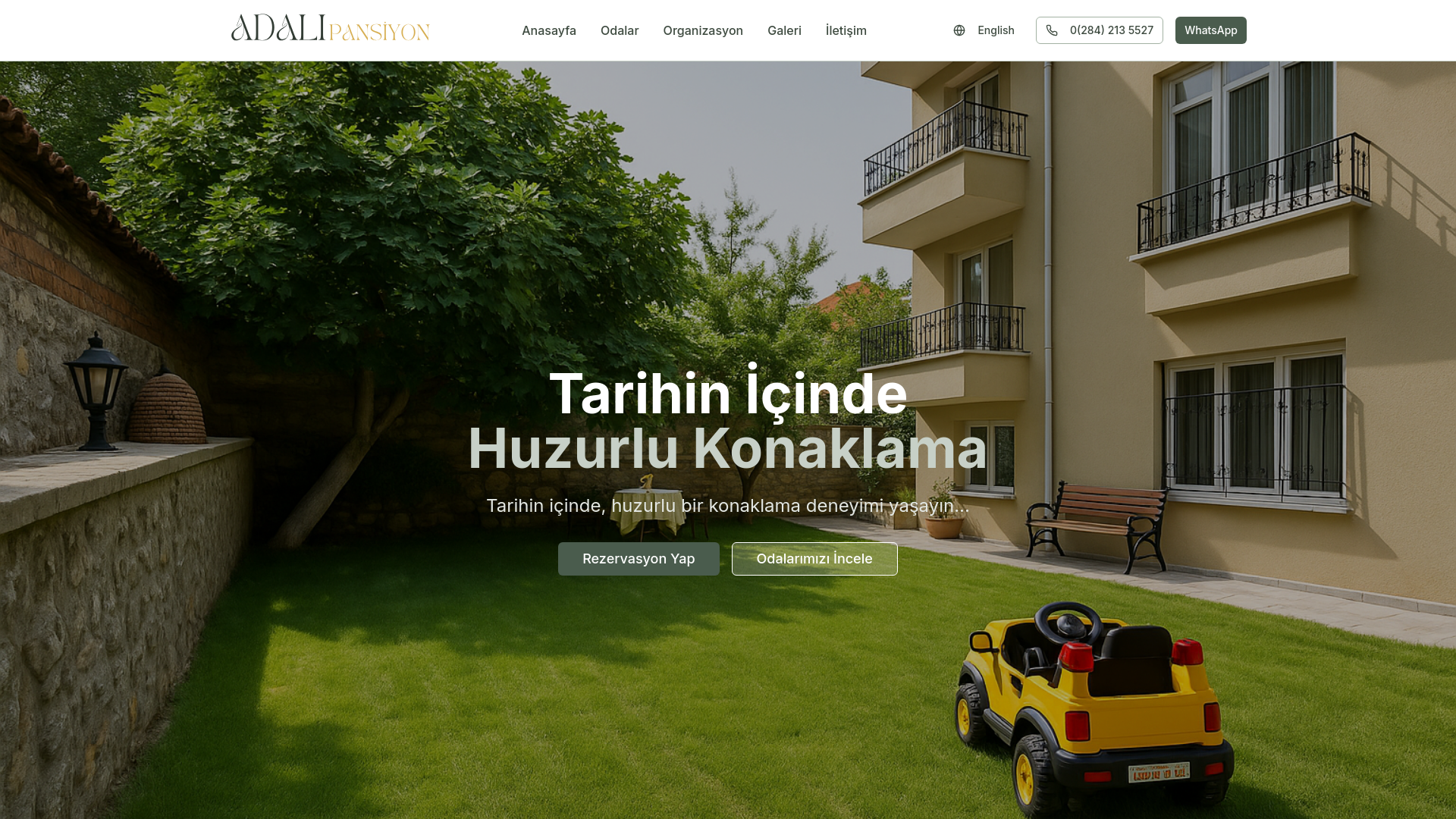 website screenshot of https://adaliguesthouse.com