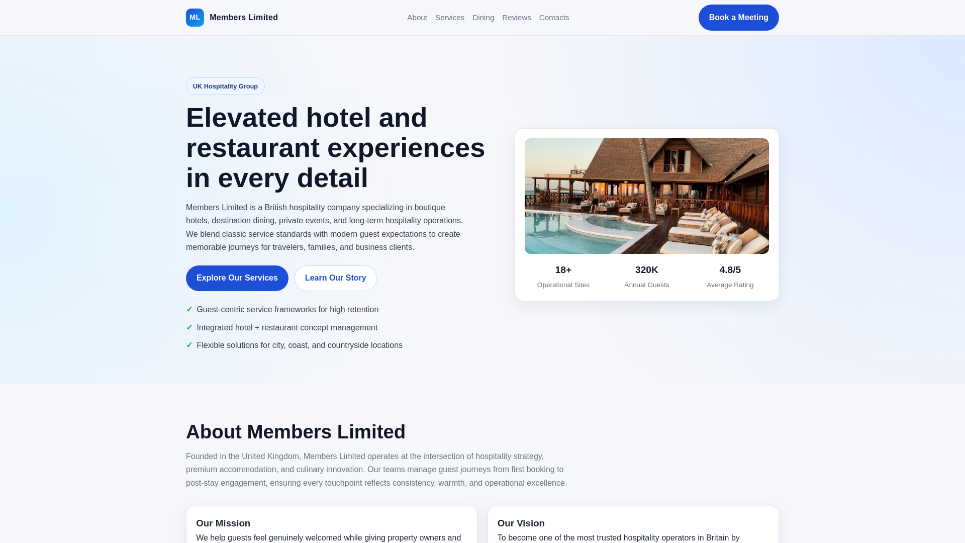 website screenshot of https://memberslimited.space
