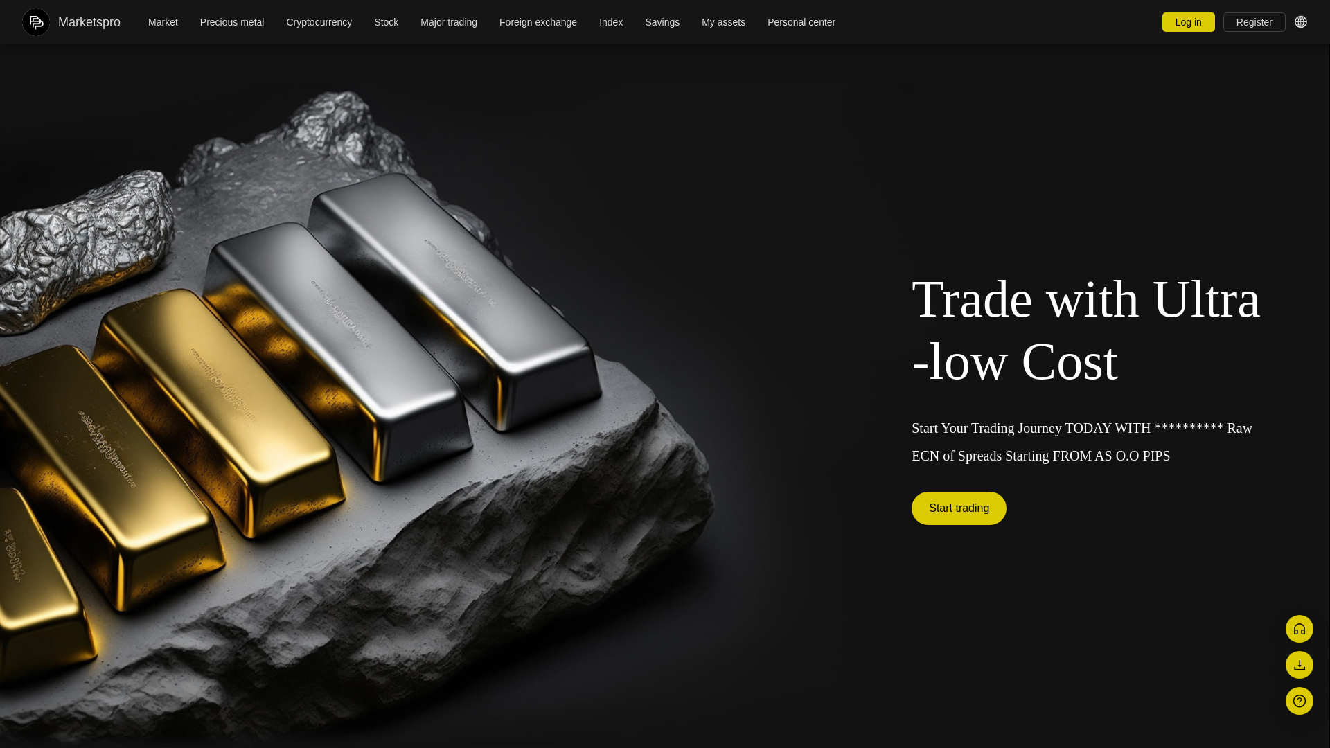 website screenshot of https://marketspros.co