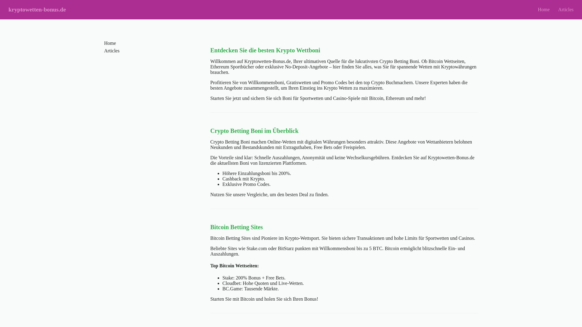 website screenshot of https://kryptowetten-bonus.de/