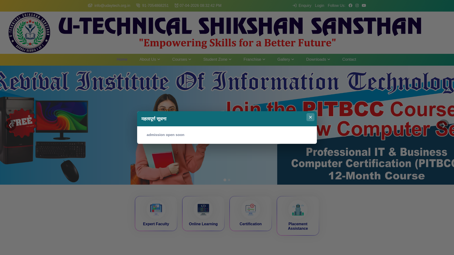 website screenshot of https://udaytech.org.in/