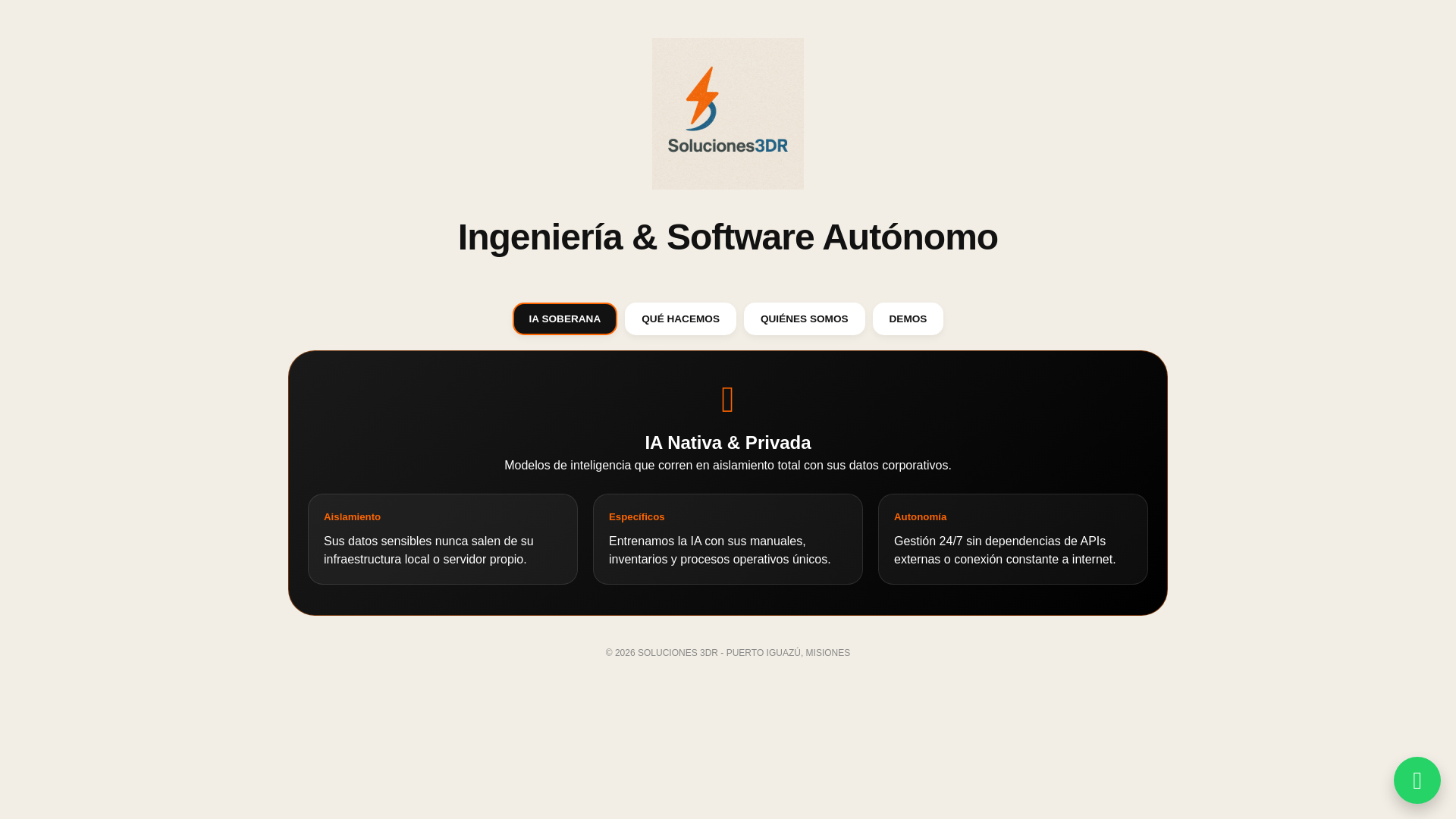 website screenshot of https://soluciones3dr.com