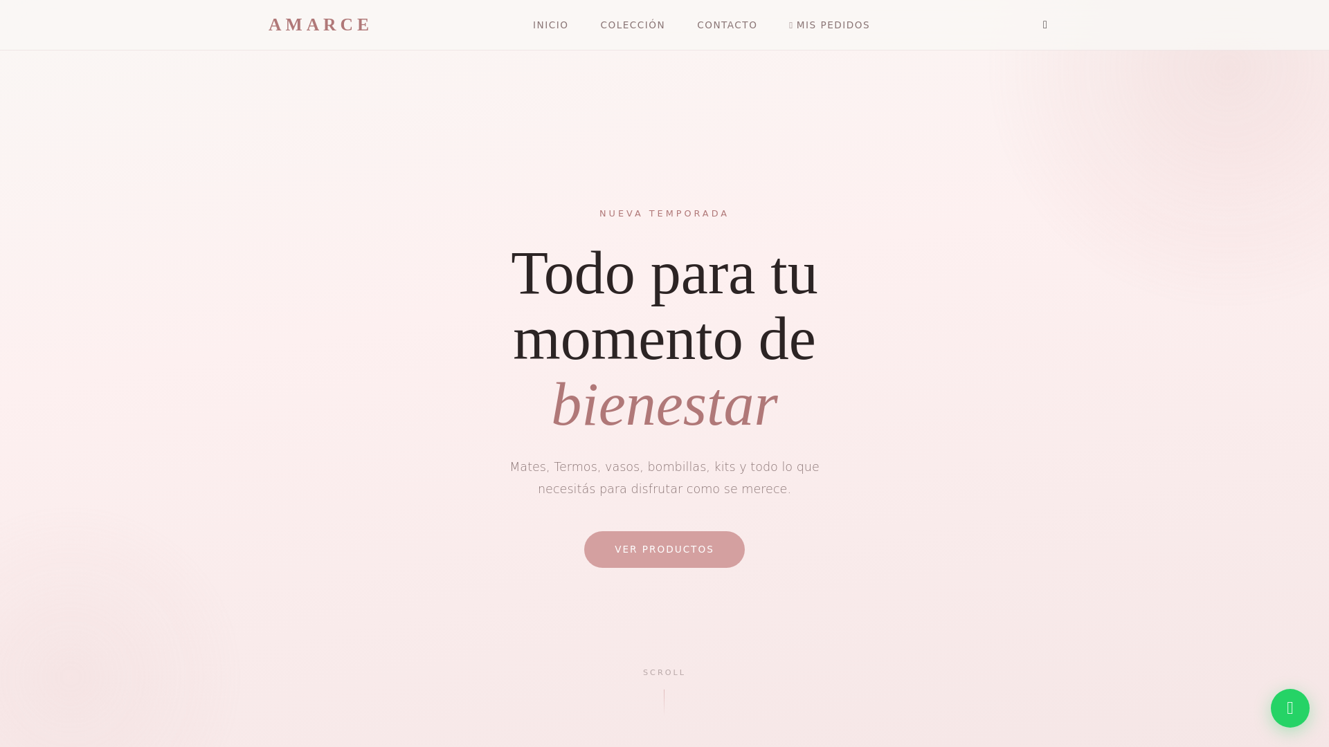 website screenshot of https://amarcetienda.com/