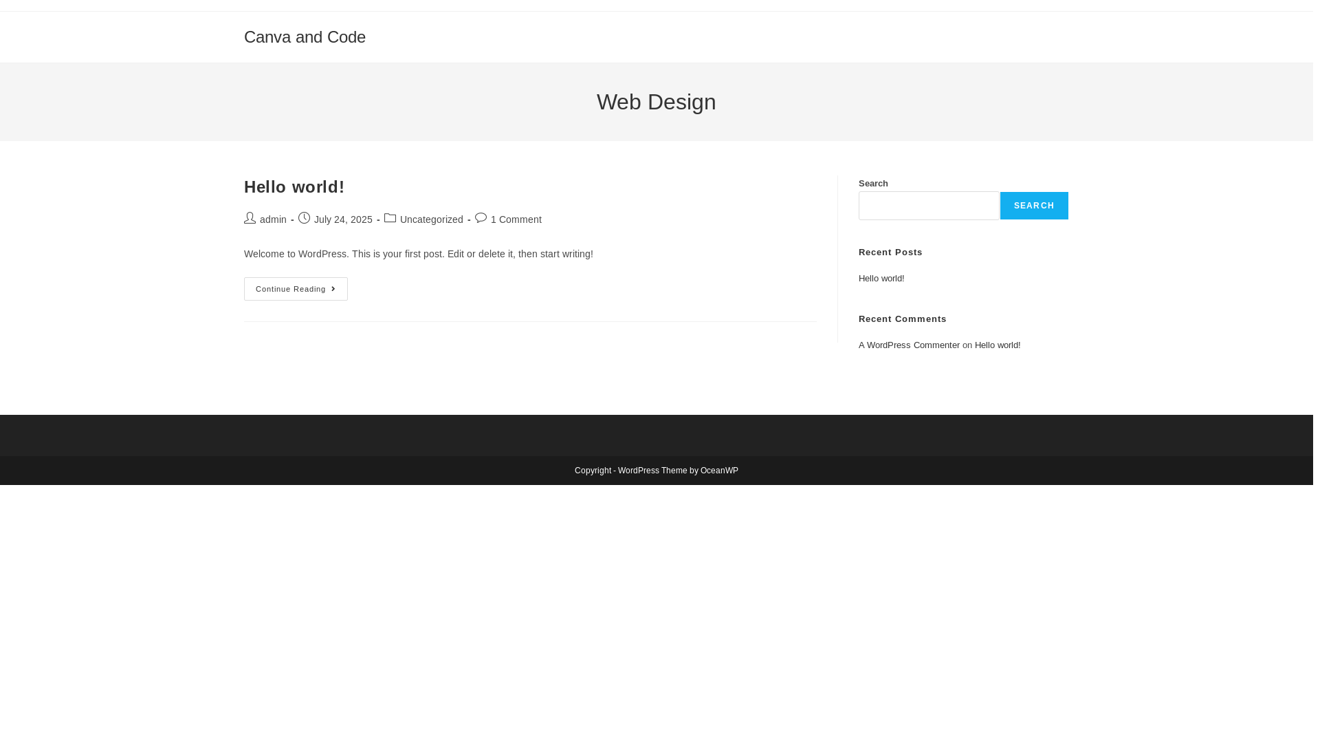 website screenshot of https://canvasandcodewebdesign.com/