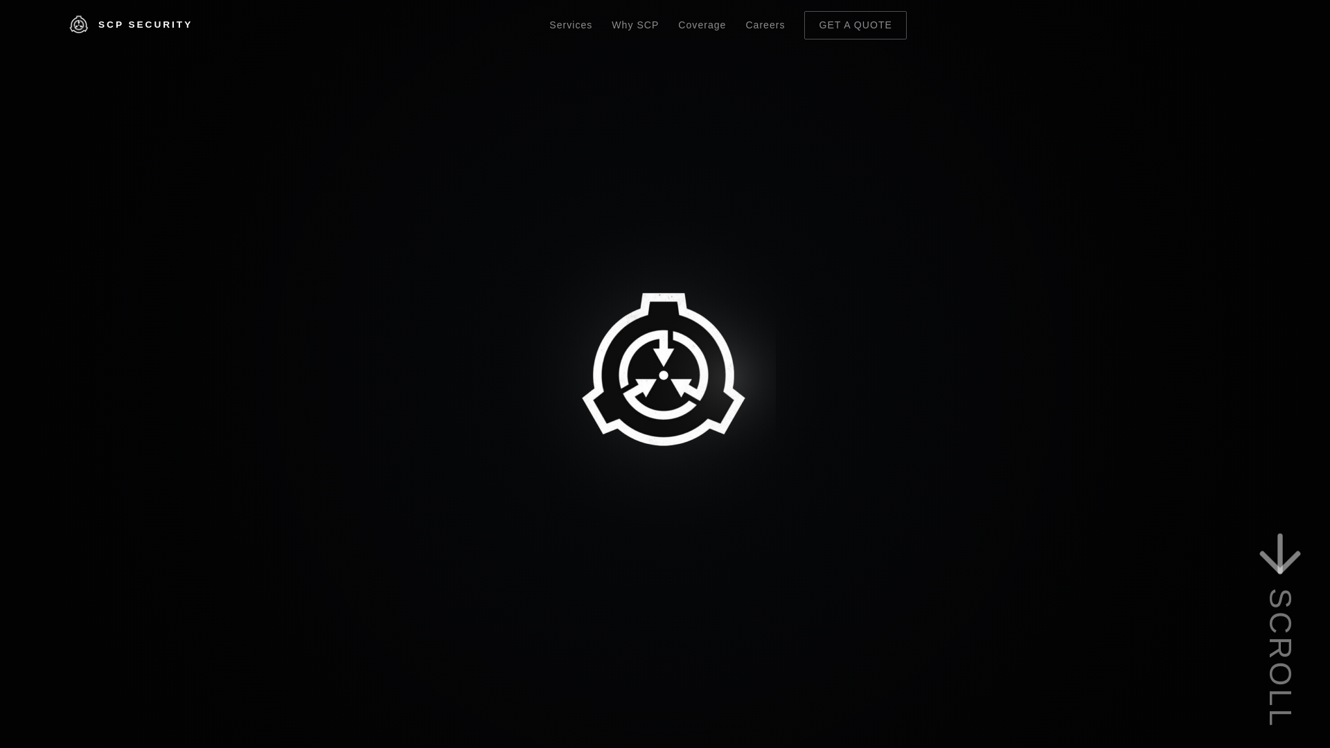 website screenshot of https://scpsecurity.us/