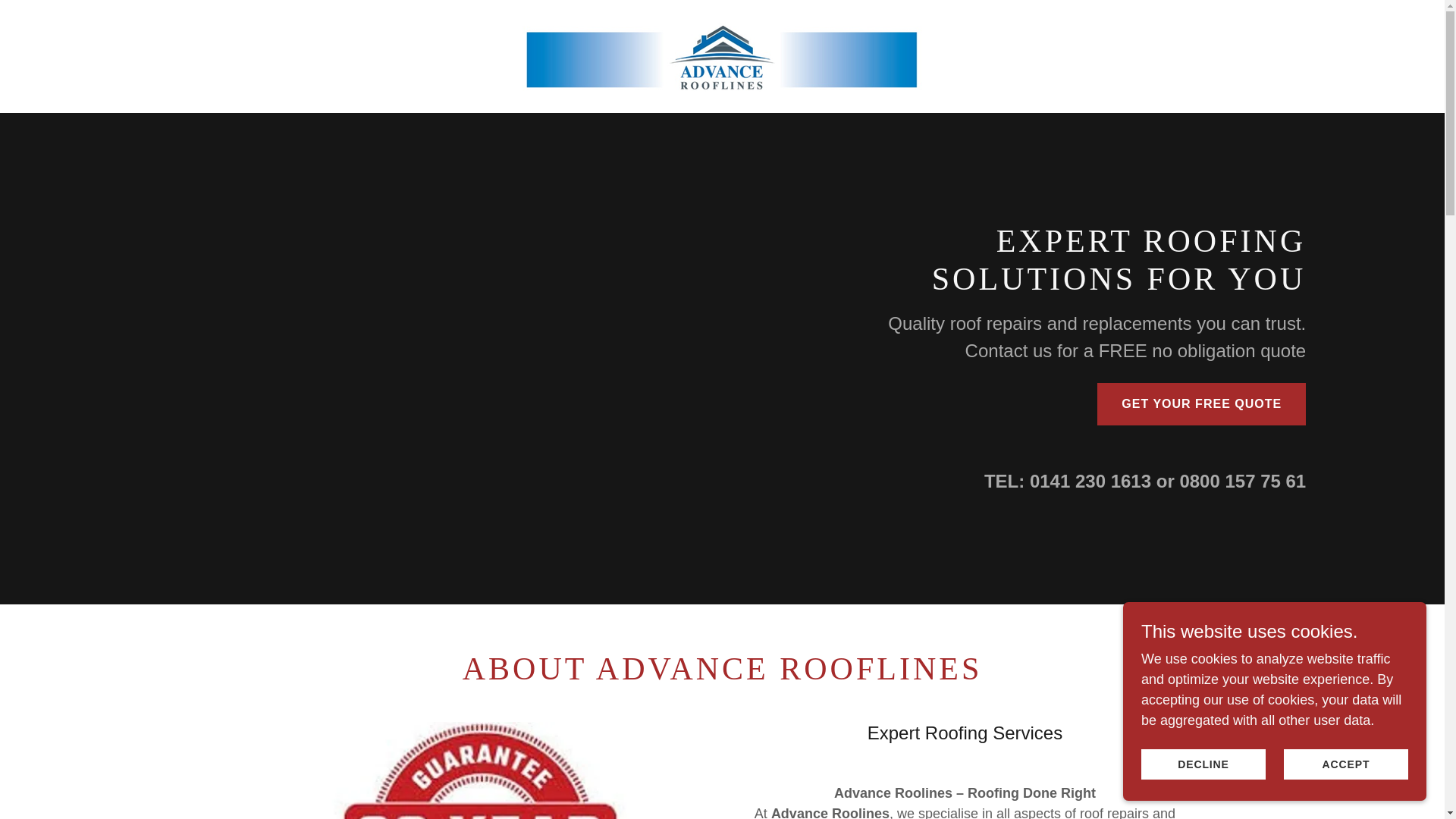 website screenshot of https://advancerooflines.co.uk/
