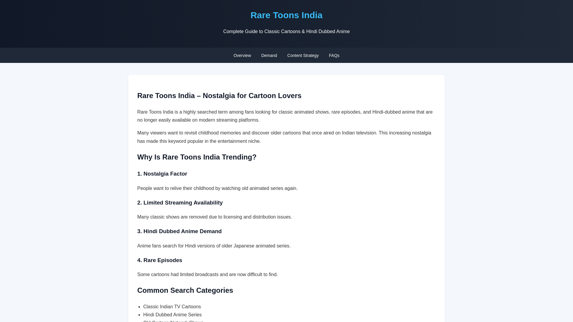 website screenshot of https://raretoonsindia-bbv.pages.dev/
