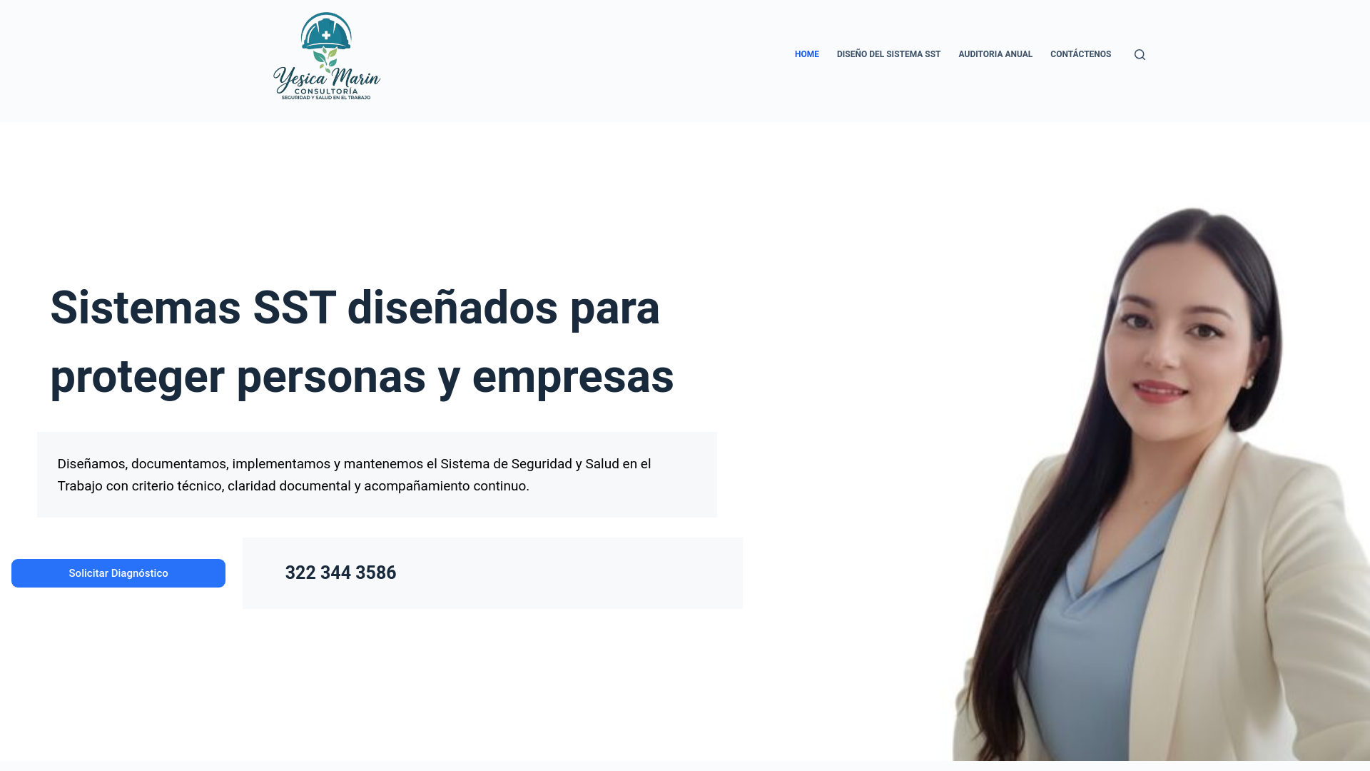 website screenshot of https://yesicamarinsst.com/