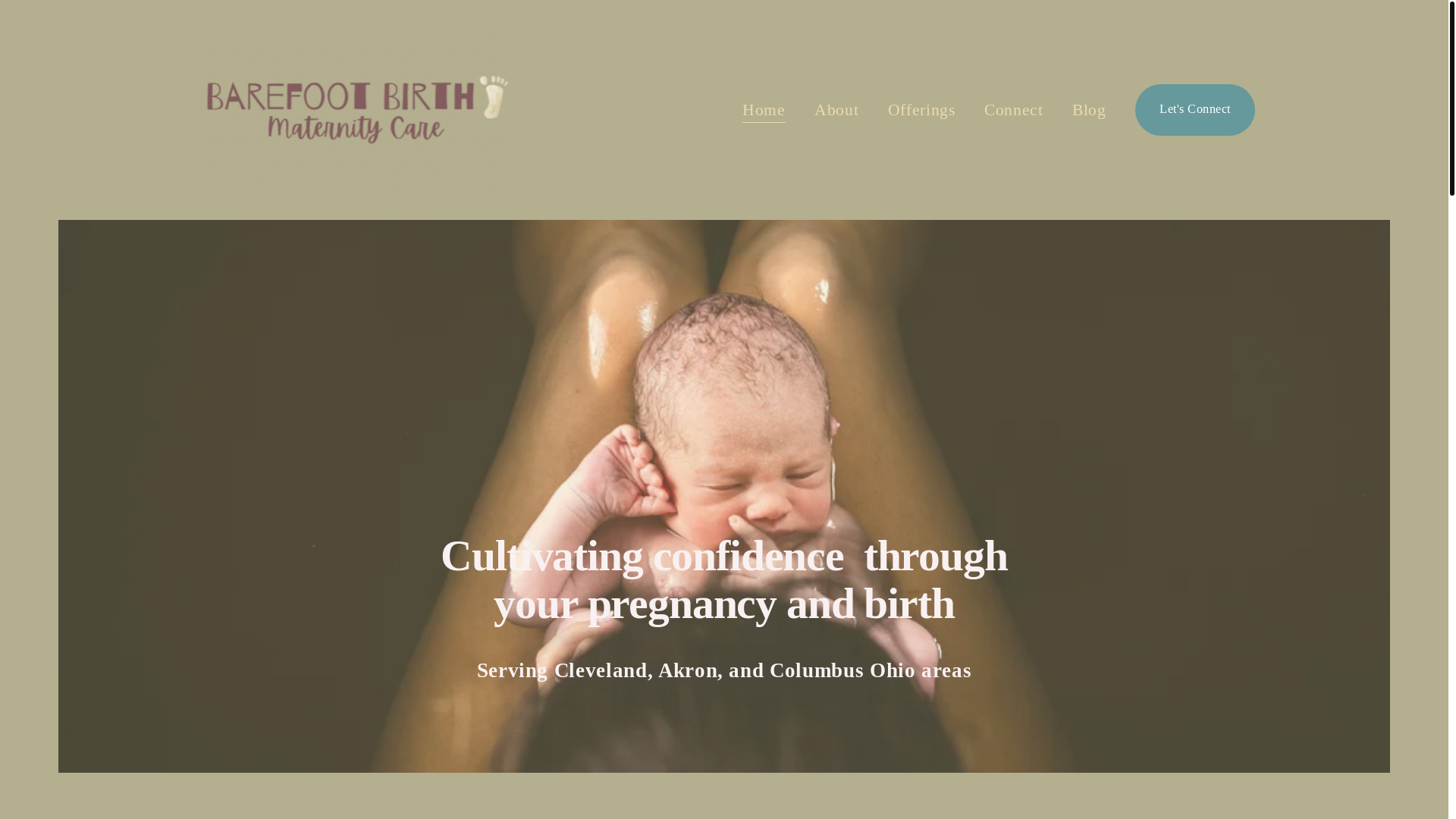 website screenshot of https://barefootbirthcare.com/