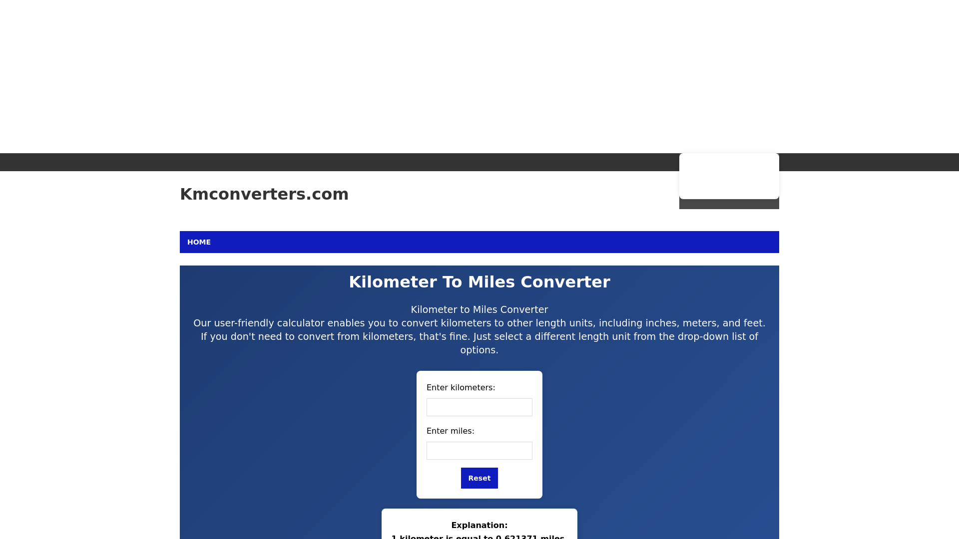 website screenshot of https://kmconverters.net/