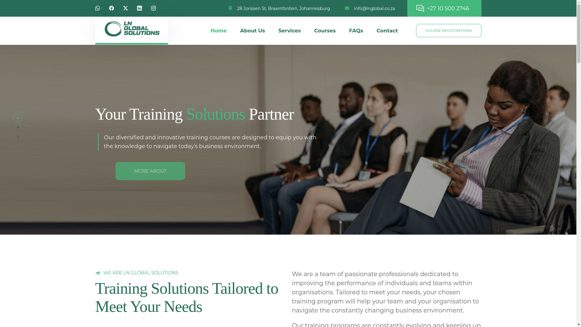 website screenshot of http://www.lnglobal.co.za