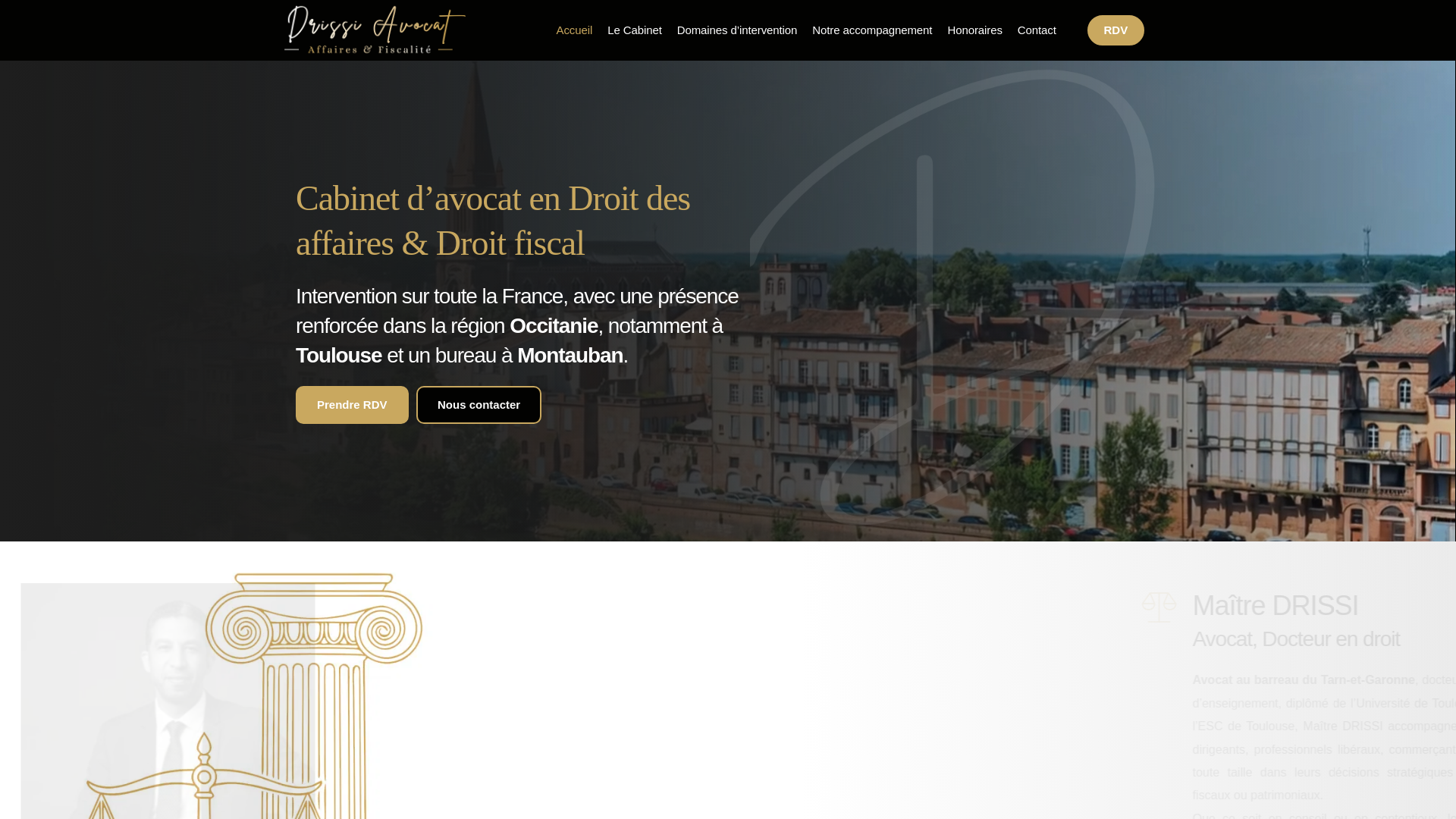 website screenshot of https://drissi-avocat.fr/