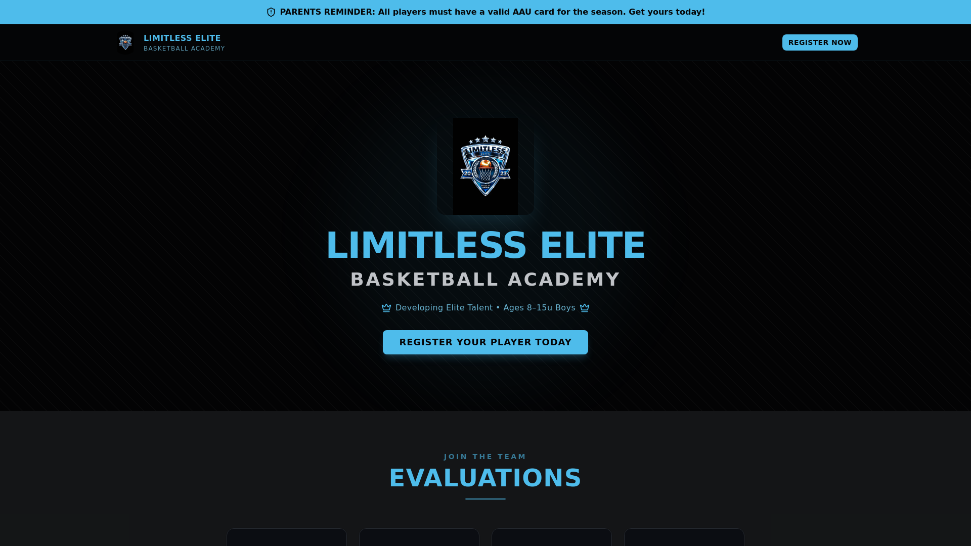 website screenshot of https://limitlessba.org/