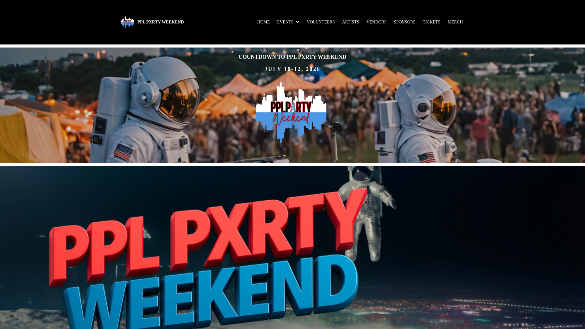 website screenshot of https://pplpxrtyweekend.com/