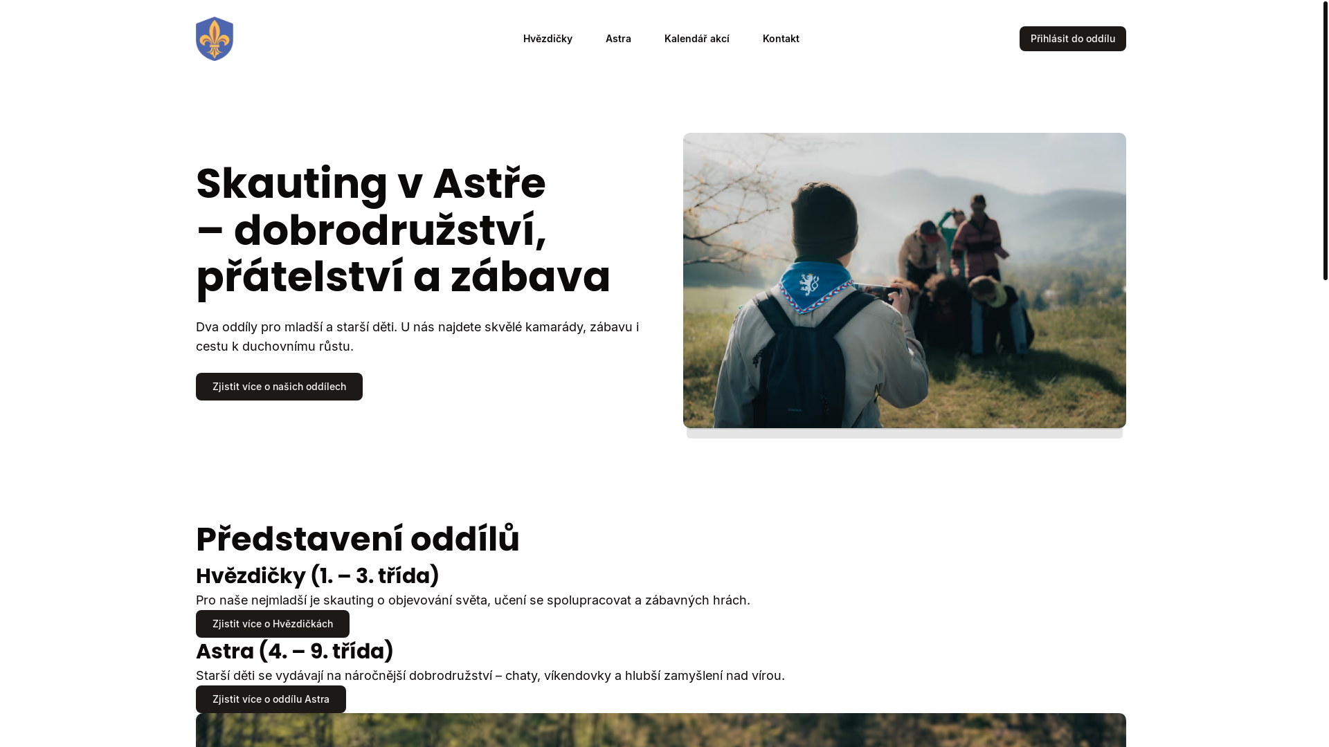 website screenshot of https://skaut-astra.pages.dev/
