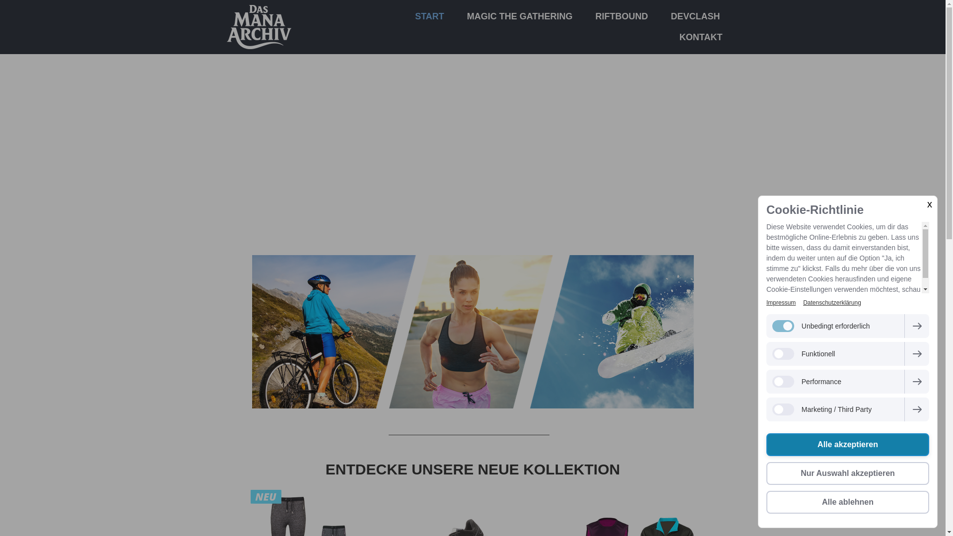 website screenshot of https://mana-archiv.de/