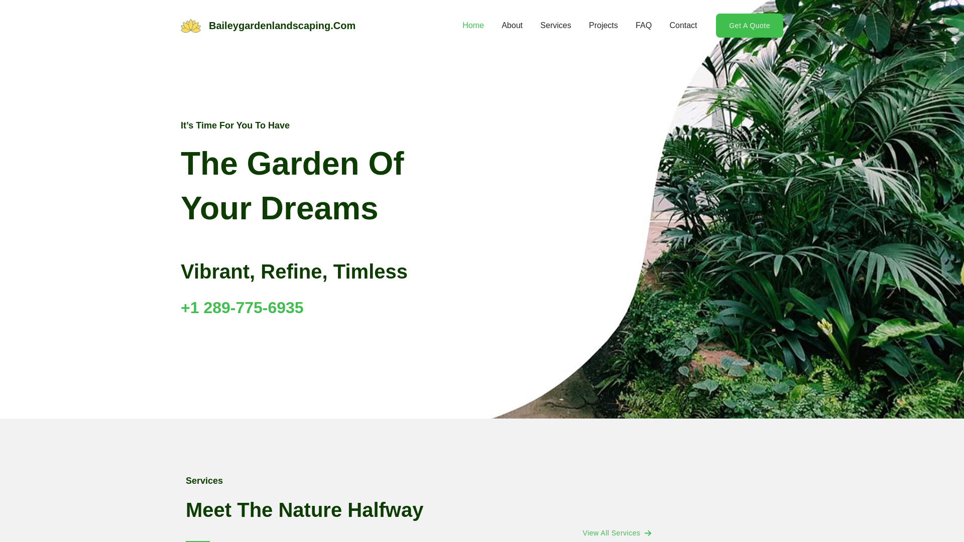 website screenshot of https://baileygardenlandscaping.com/