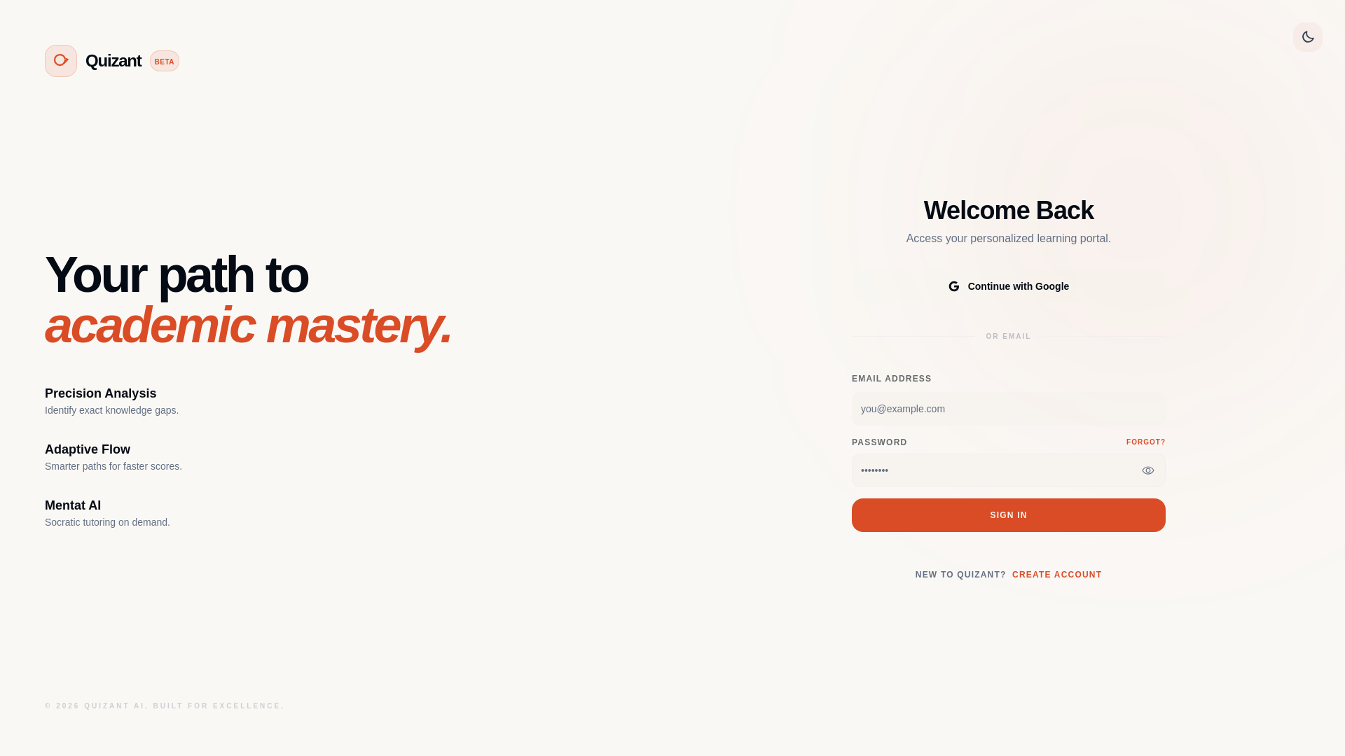 website screenshot of https://quizantng.com/