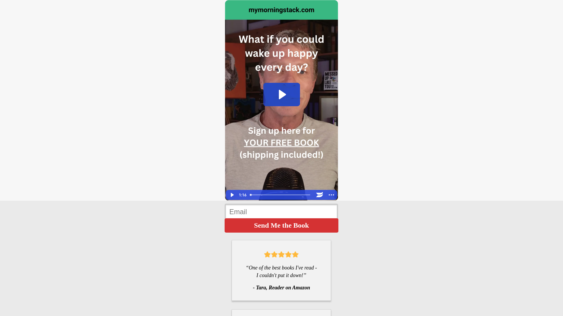 website screenshot of https://wakeuphappystayhappy.com