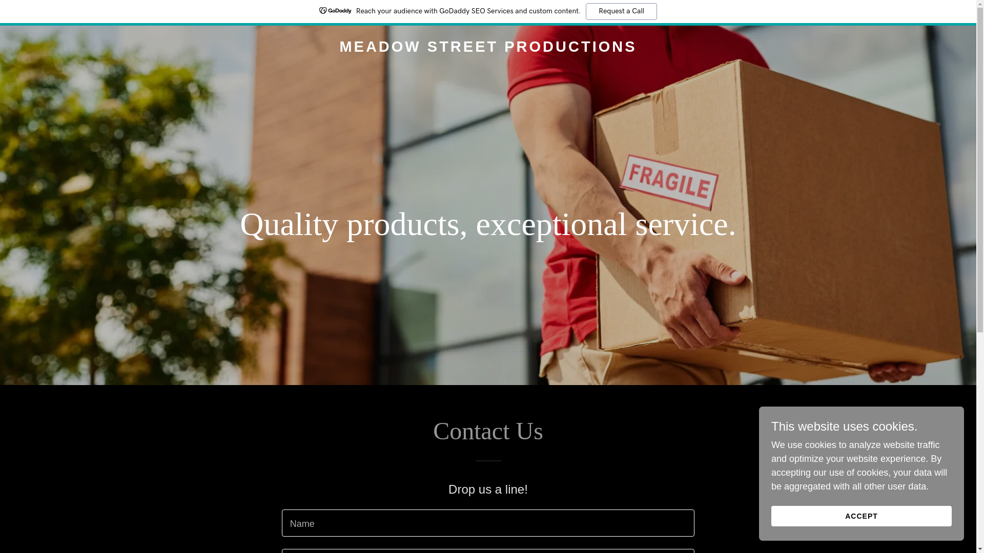 website screenshot of https://meadowstreetproductions.com/