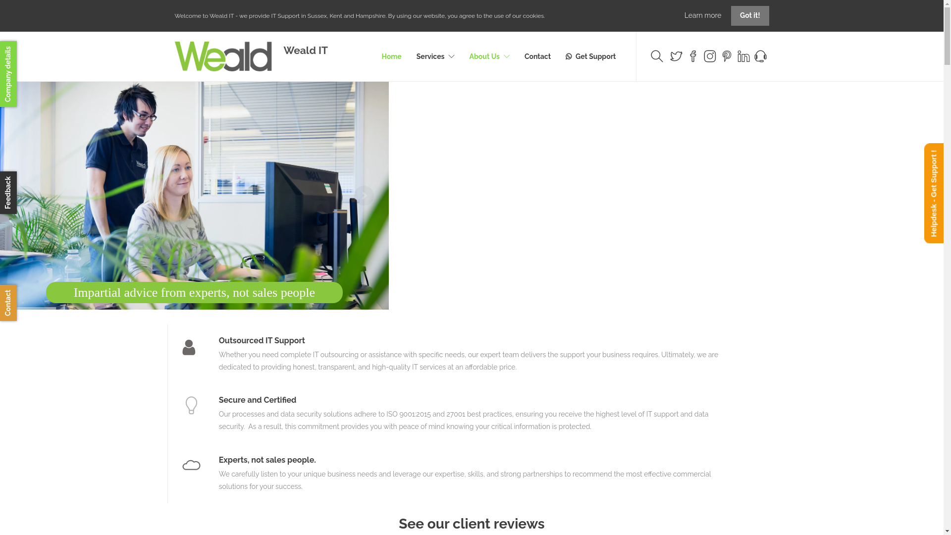 website screenshot of https://wealdcomputers.net/