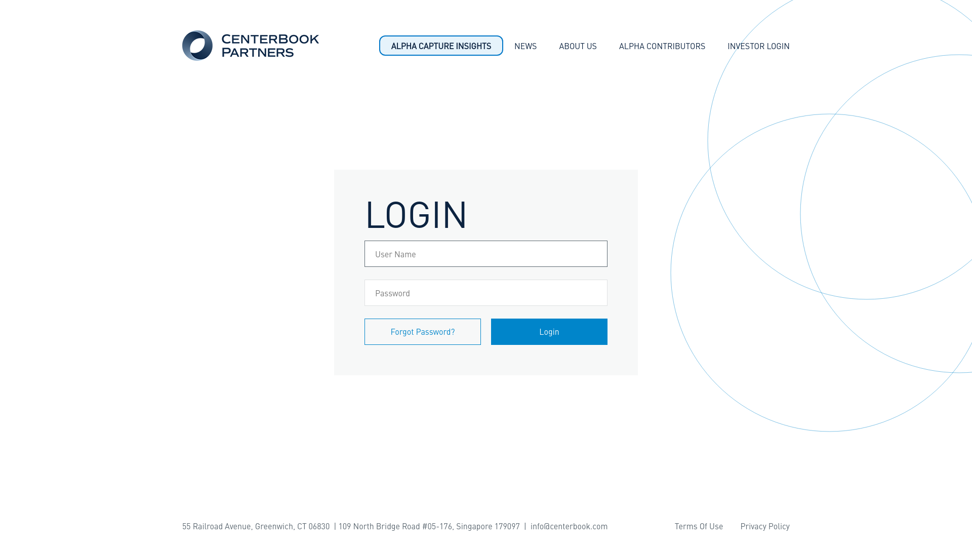 website screenshot of https://www.centerbook.com/Login