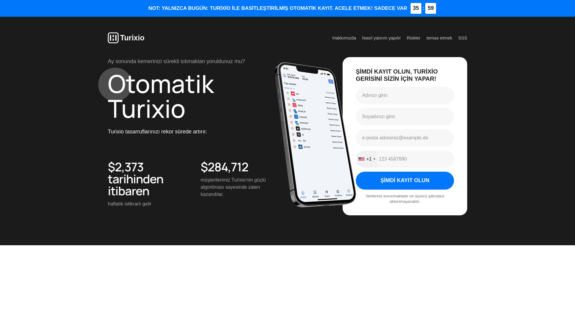 website screenshot of https://turixio.net/
