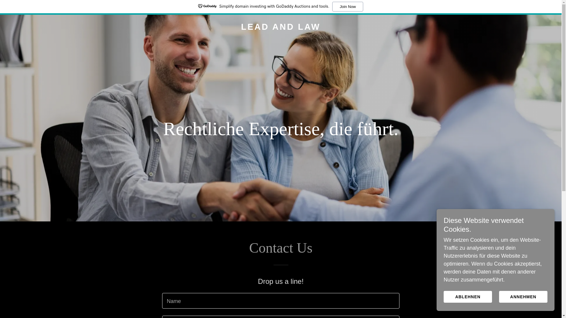 website screenshot of https://leadandlaw.com/