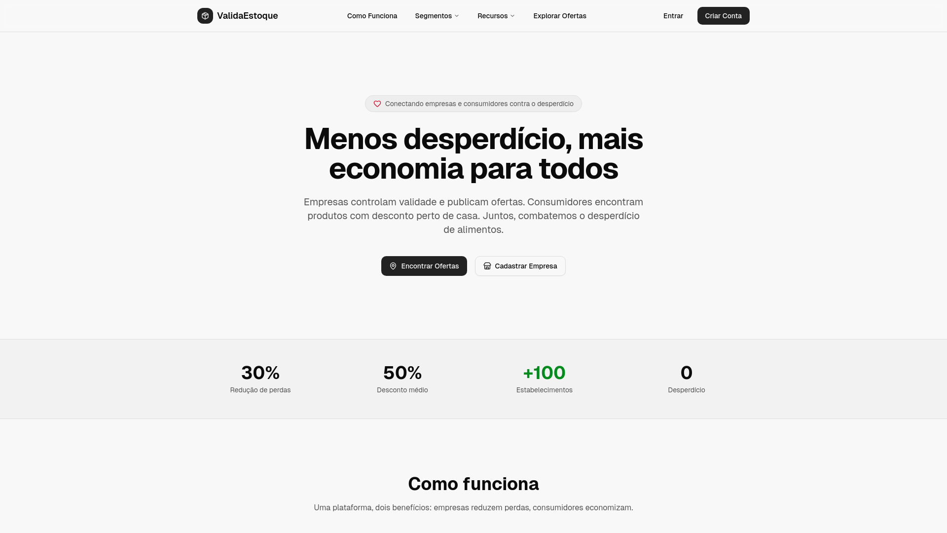 website screenshot of https://validaestoque.com