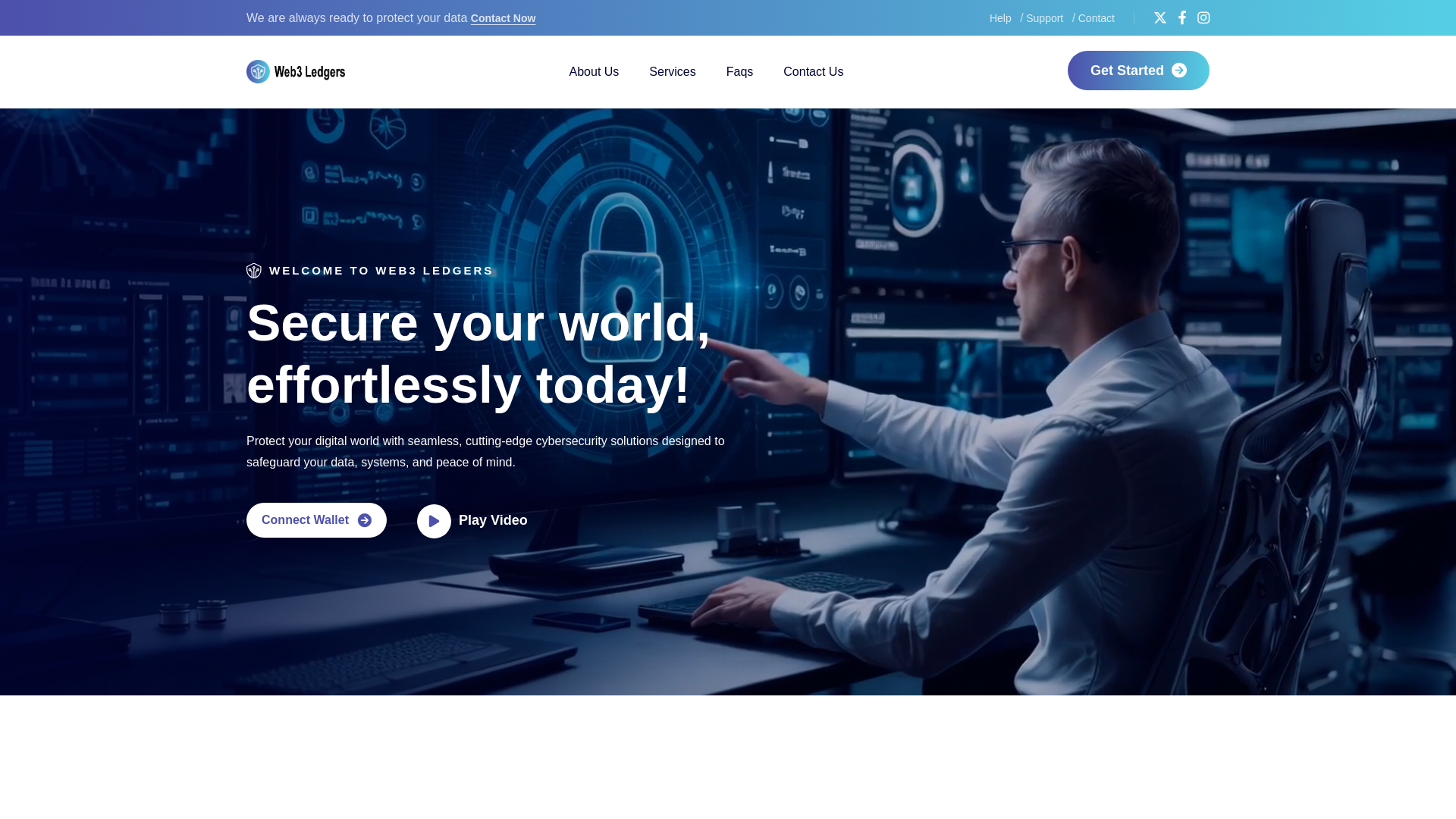 website screenshot of https://www.web3ledgers.com